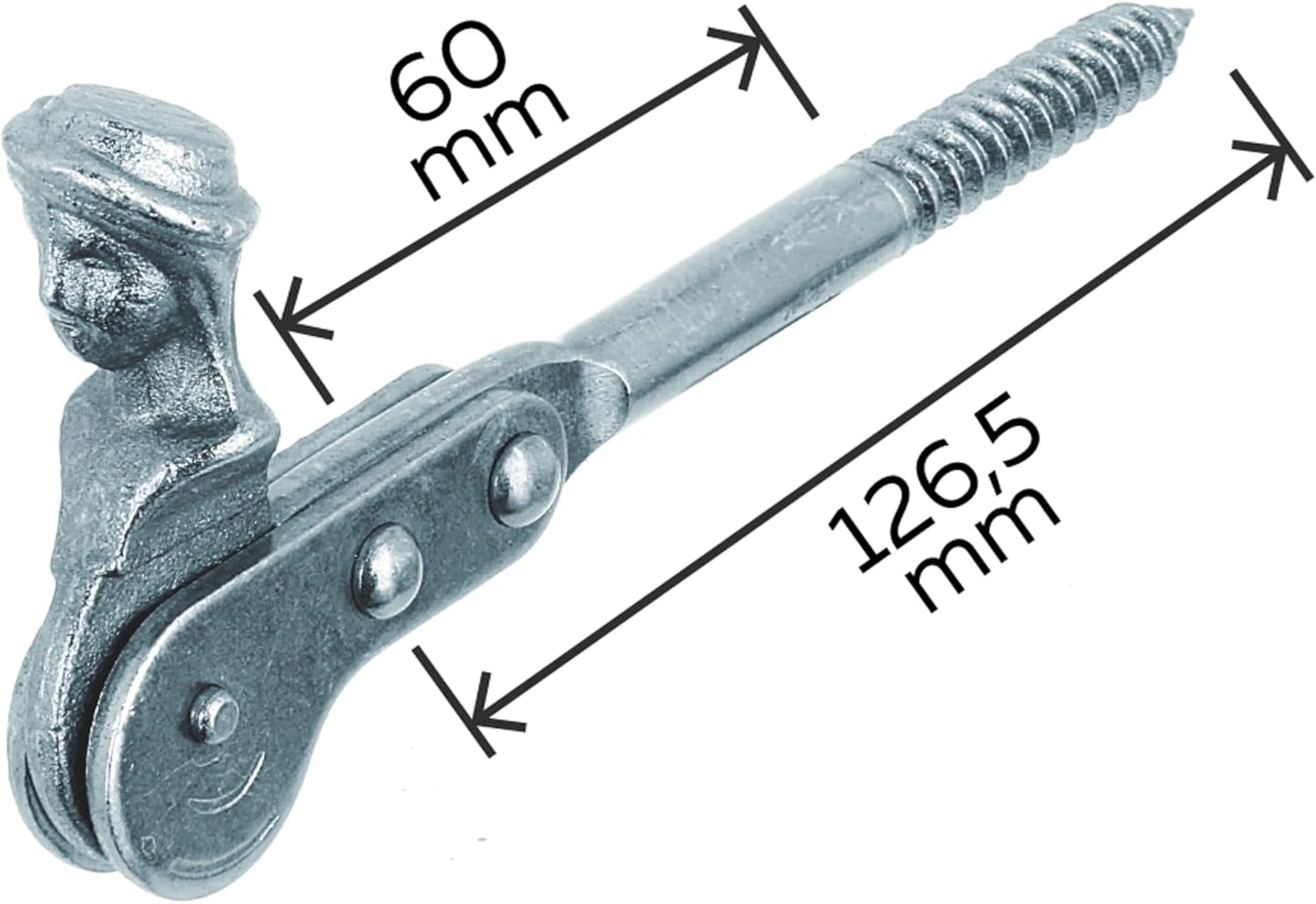  Alberts 307127 Shepherdess Head Shutter Stop | Screw-On Or Seal | Galvanised In Blue | 126.5 Mm (Pack Of 2)