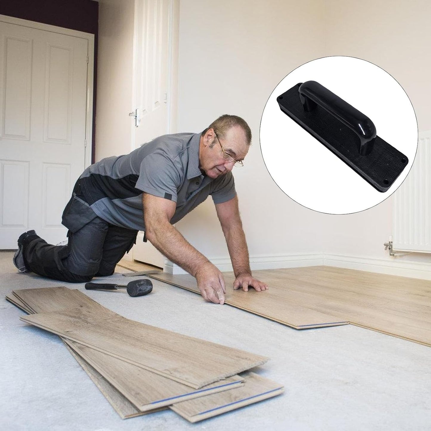 Outil D'installation De Parquet En Bois D'ingénierie 24,1 Cm Outil De Revêtement De Sol En Vinyle Bloc De Taraudage En Nylon Pour Une Installation Rapide Et Efficace