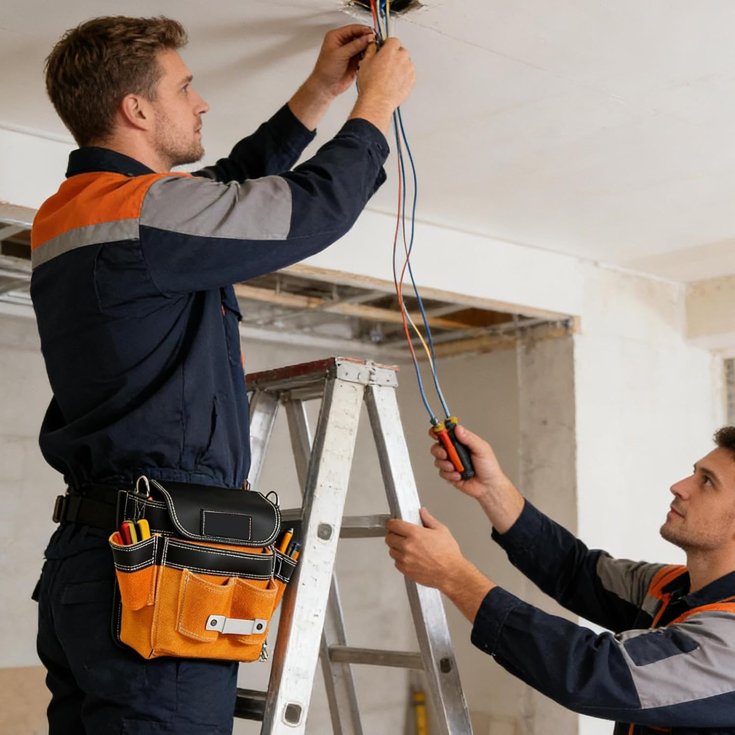 GENERIC Sacoche à Outils Pour Ceinture - Ceinture étanche à La Hanche | Sac De Travail étanche Avec Bandoulière Pour Hommes,Pour Les Travaux De Construction De Réparation D'entretien électrique