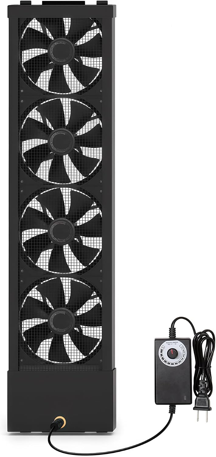  Ventilateur D'échappement Vertical De 75 à 80 Cm Pour Fenêtres Coulissantes – Se Fixe Fermement Aux Cadres Supérieurs Et Inférieurs De La Fenêtre, Installation Sans Outil Avec Vitesses Variables Pour