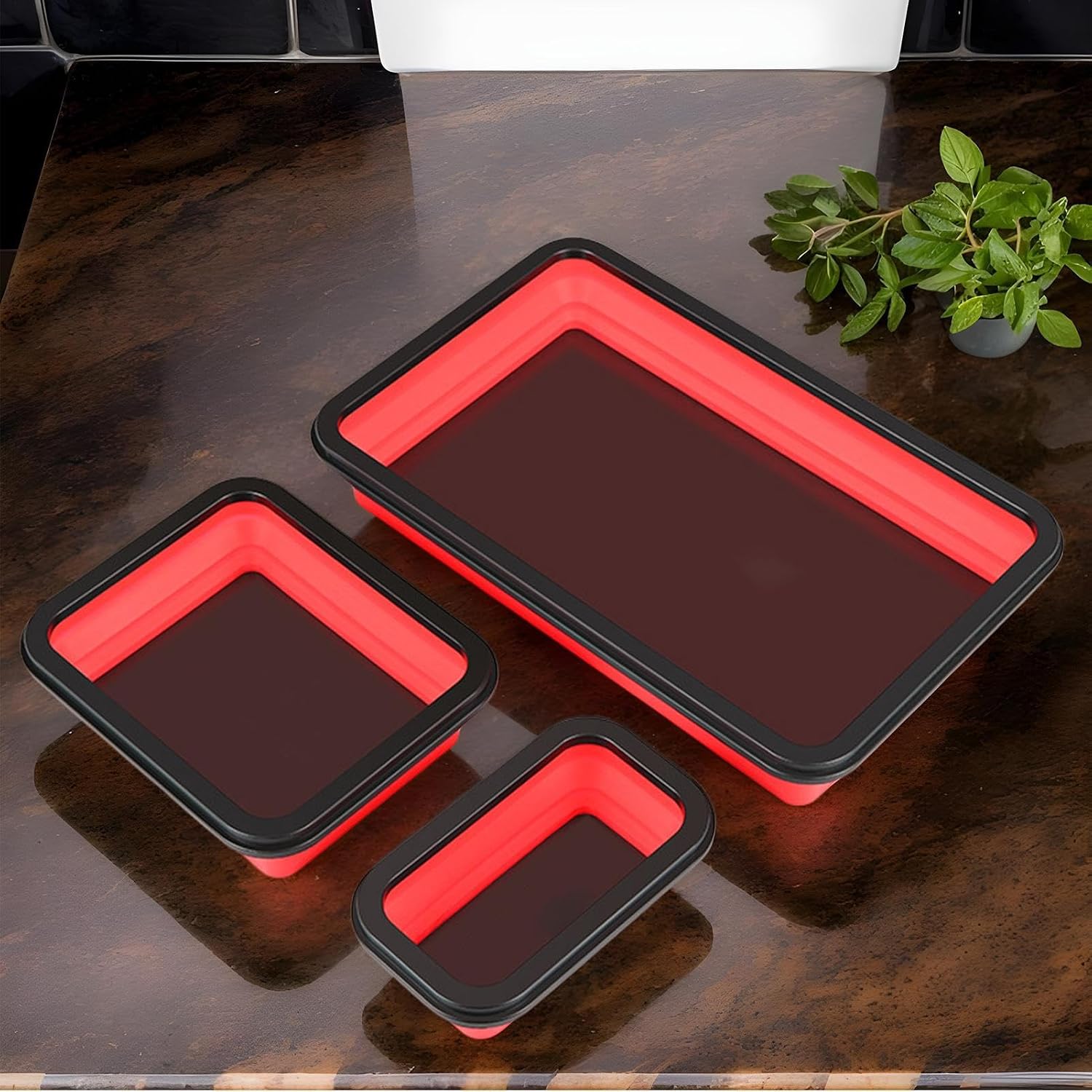  Générique Bac Magnétique Pour Boulons,Ensemble De 3 Plateaux Organisateurs Magnétiques Pour Pièces | Organisateur D'outils Pliable Pour Tri Vis Écrous Atelier Garage De Réparation
