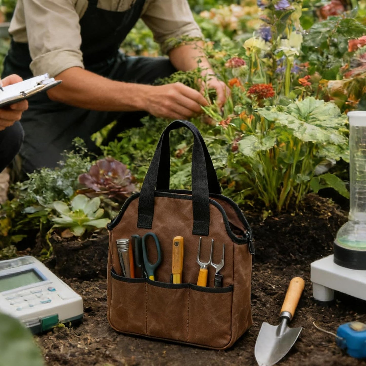 GENERIC Sac à Outils, Organiseur De 473,6 G En Toile Cirée De Grande Capacité | Pochette à Outils – Pour Papa, Homme, Fleuriste, Atelier, Camion, Voiture, Moto, Clé De Projet, Menuiserie