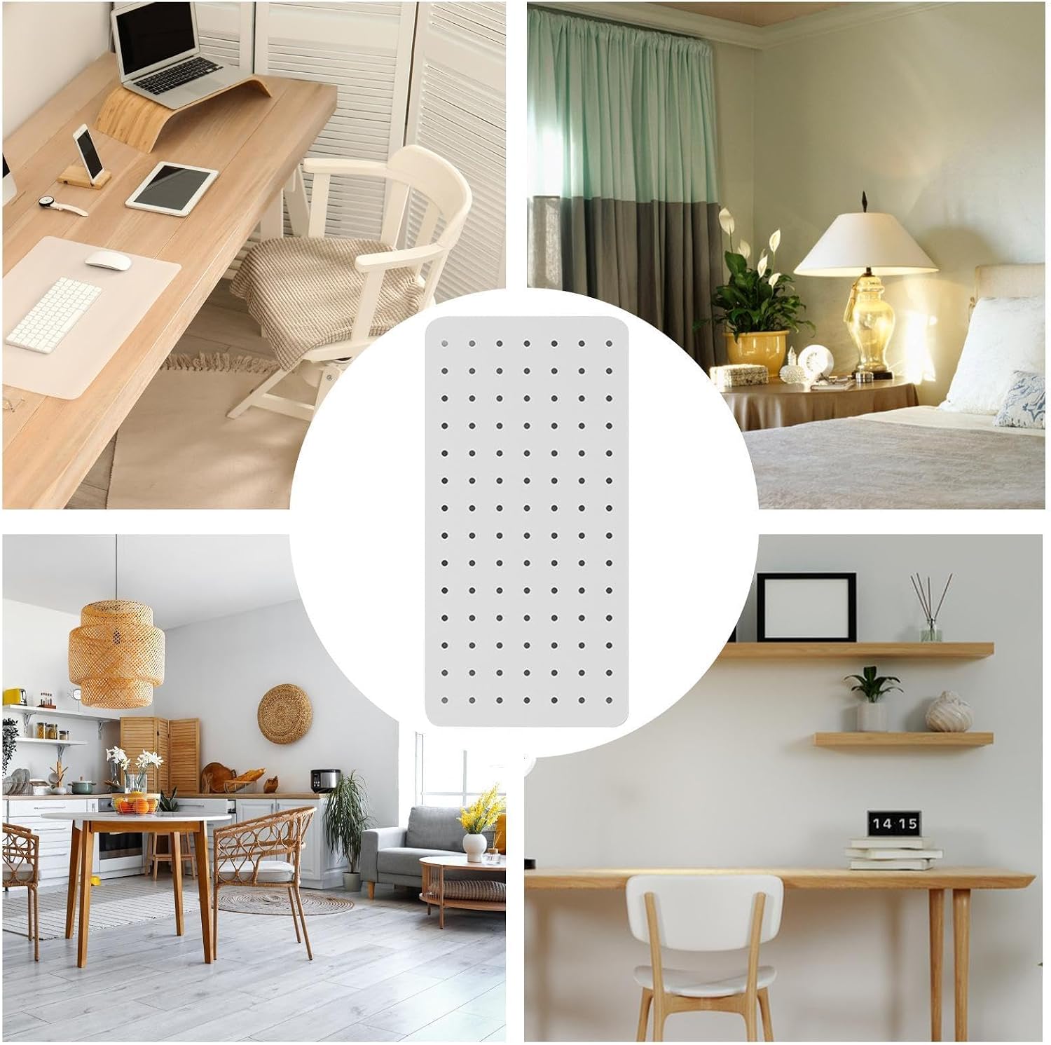  Panneaux Muraux En Panneau Perforé - Organisation Murale Pour Chambre à Coucher, économise De L'espace - Panneaux D'affichage Pour Garage, Atelier, étagère De Rangement Modulaire Robuste Pour Outils
