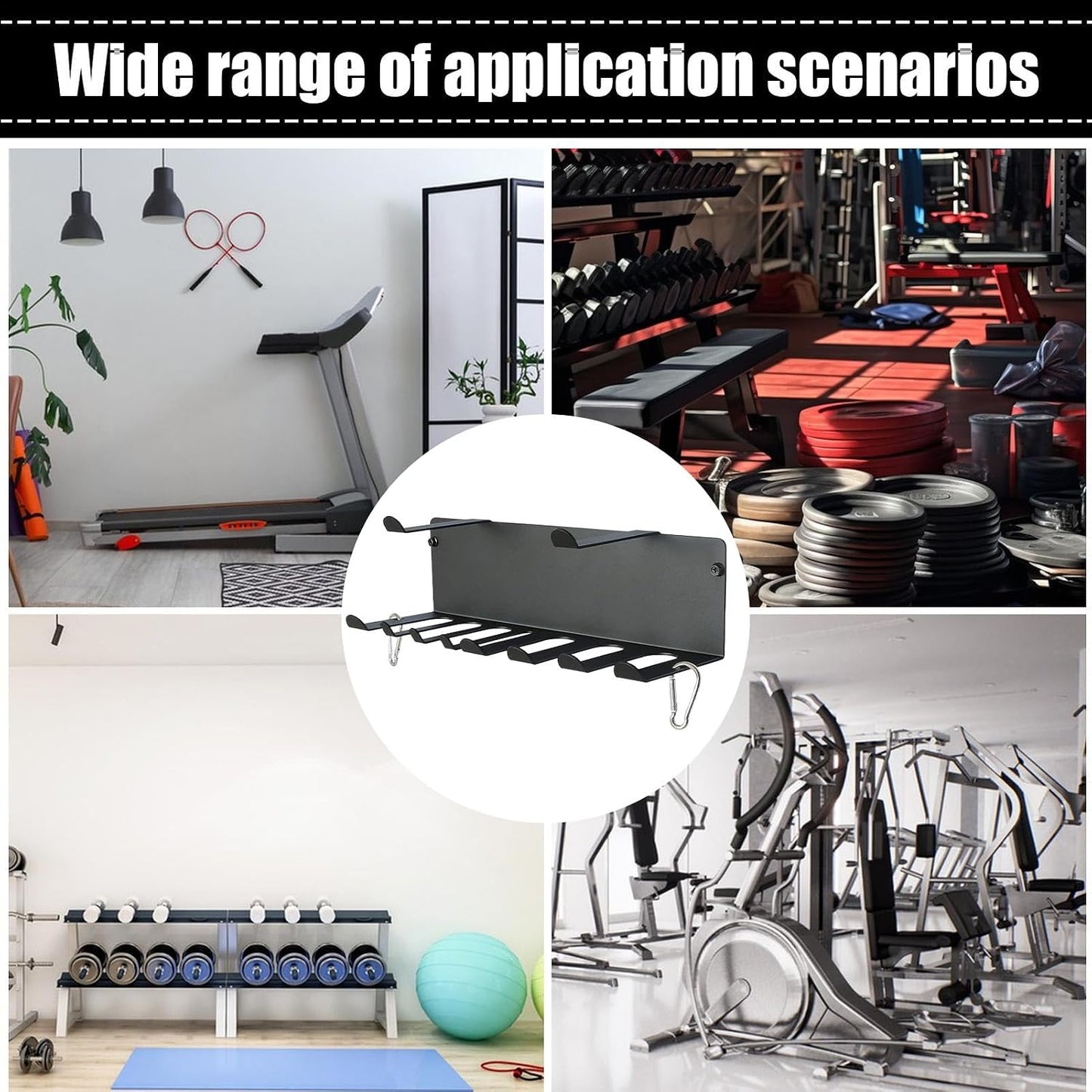  Rangement Mural De Salle De Sport, Organiseur D'équipement, étagère Montée Robuste De 11,4 Cm, Design Peu Encombrant, Système De Suspension Polyvalent Pour Entraînement à La Maison, Yoga, Entraînement
