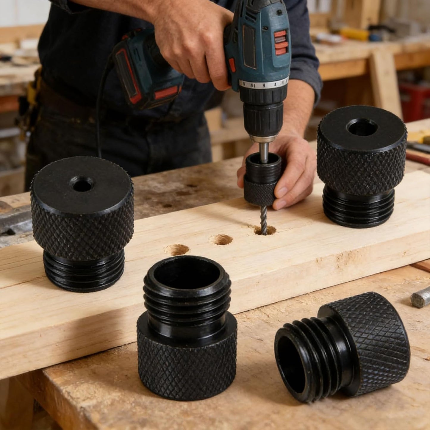  Lot De 6 Bagues De Guidage En Acier Au Carbone De Qualité Supérieure Pour Perçage De Trous De 2 à 10 Mm Dans Les Projets En Bois, Métal, Outils De Travail Des Métaux