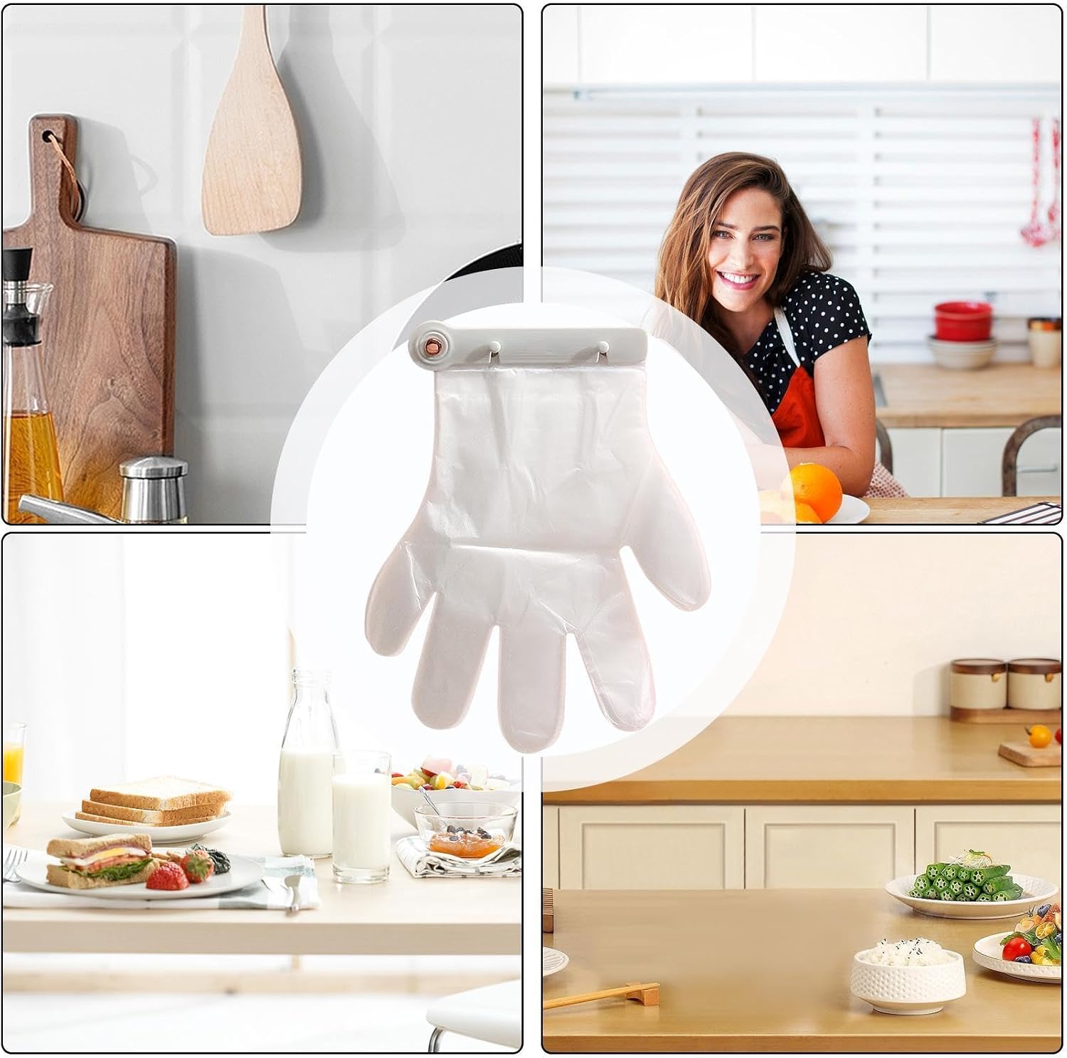  Porte-moufles Pour Fixation Murale | Rangement De Mural Support De Distributeur De Gants Avec 100 Gants - Pour Porte De Salle De Bain Et Réfrigérateur