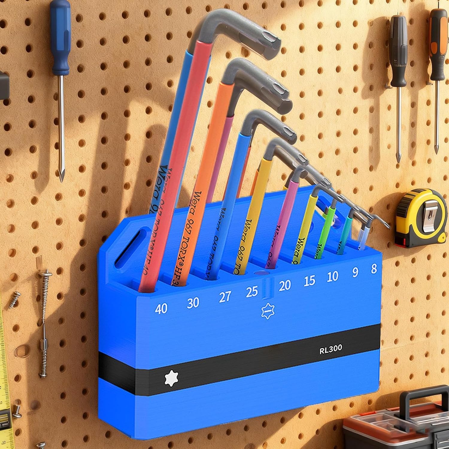  L'Organisateur De Clés Magnétique - Porte-Outil Magnétique - Organisateur De Rangement Pour Outils - Idéal Pour La Réparation De Vélo Avec Outil Hexagonal Dans Le Garage Ou Atelier Pour Organisation