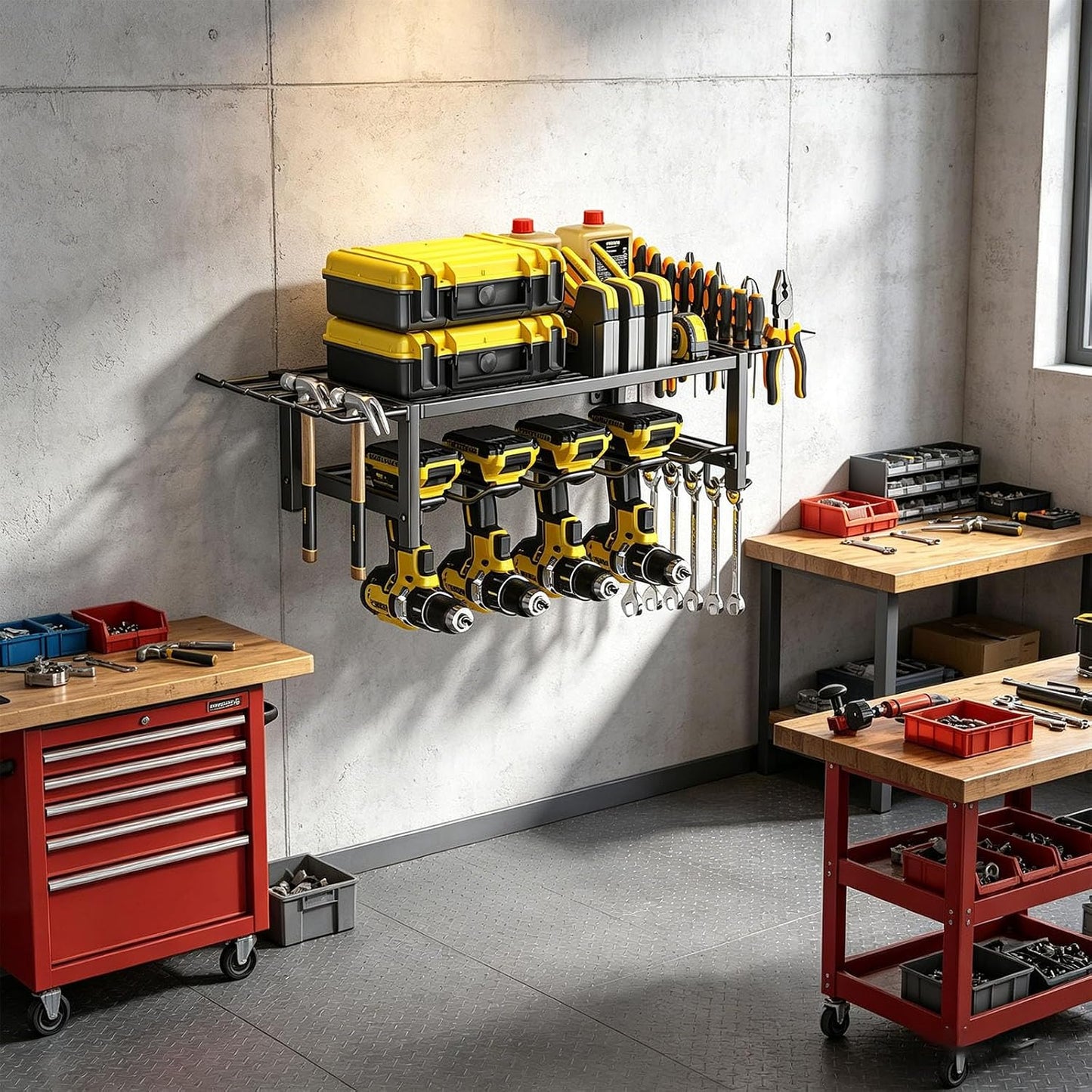  Support Mural Pour Outils électriques En Acier Robuste Pour Perceuses Et Accessoires, Garage, Atelier, Porte-outils Multifonction