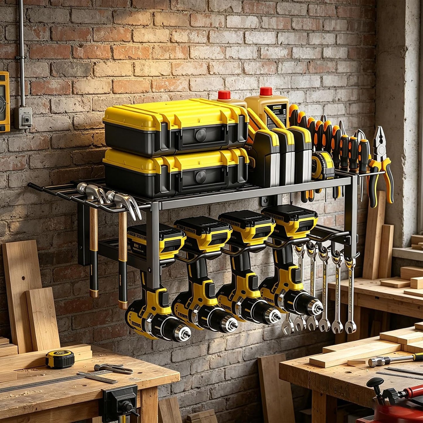  Support Mural Pour Outils électriques En Acier Robuste Pour Perceuses Et Accessoires, Garage, Atelier, Porte-outils Multifonction