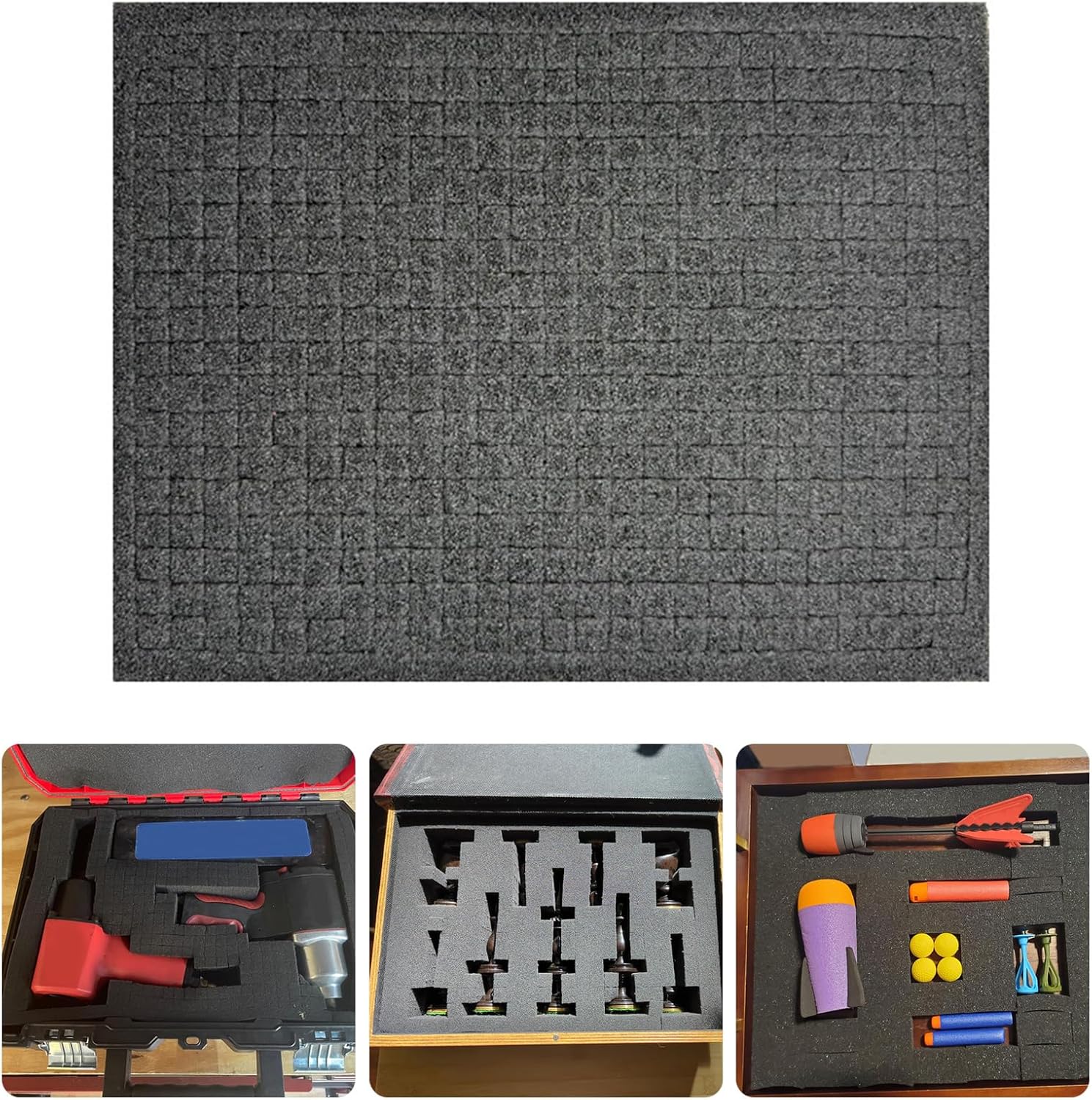  Boîte à Outils Légère Avec Doublure En Mousse EPE - Carrés De Déchirure Pour Un Ajustement Précis - Haute Densité - Résistant Aux Chocs - Durabilité - Doublure Légère En Mousse EPE - Carrés De