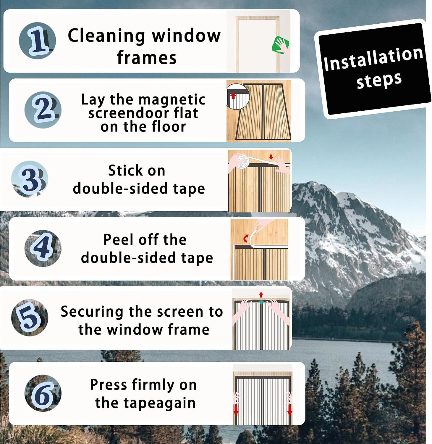  Window Mosquito Net 115 X 95 Cm With Magnets, Anti-Mosquito Magic Tape For Most Types Of Windows, White