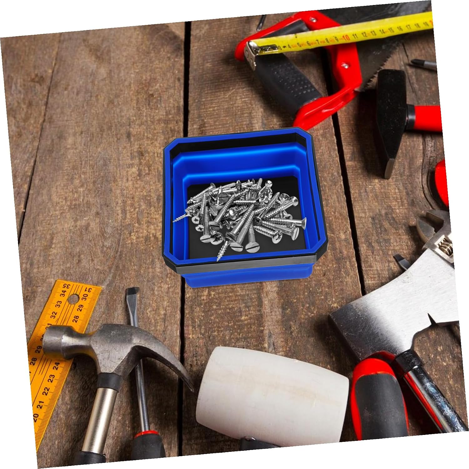  STOBAZA Plateau Magnétique Pliable En Silicone Multifonction Pour Petites Pièces, Caoutchouc Antidérapant, Bleu, Rangement Outils Et Quincaillerie Portable, Usage Quotidien