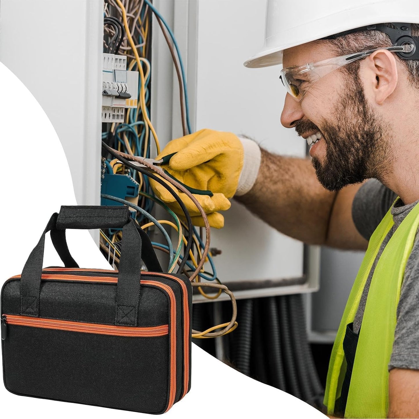 Genérico Sac à Outils étanche Pour électricien, Organisateur Multifonctionnel Pour Outils Mécaniques, Sac D'outils Pour Testeur De Prises, Boîte à Outils Avec Compartiments Pour Multimètre, Testeur Pour