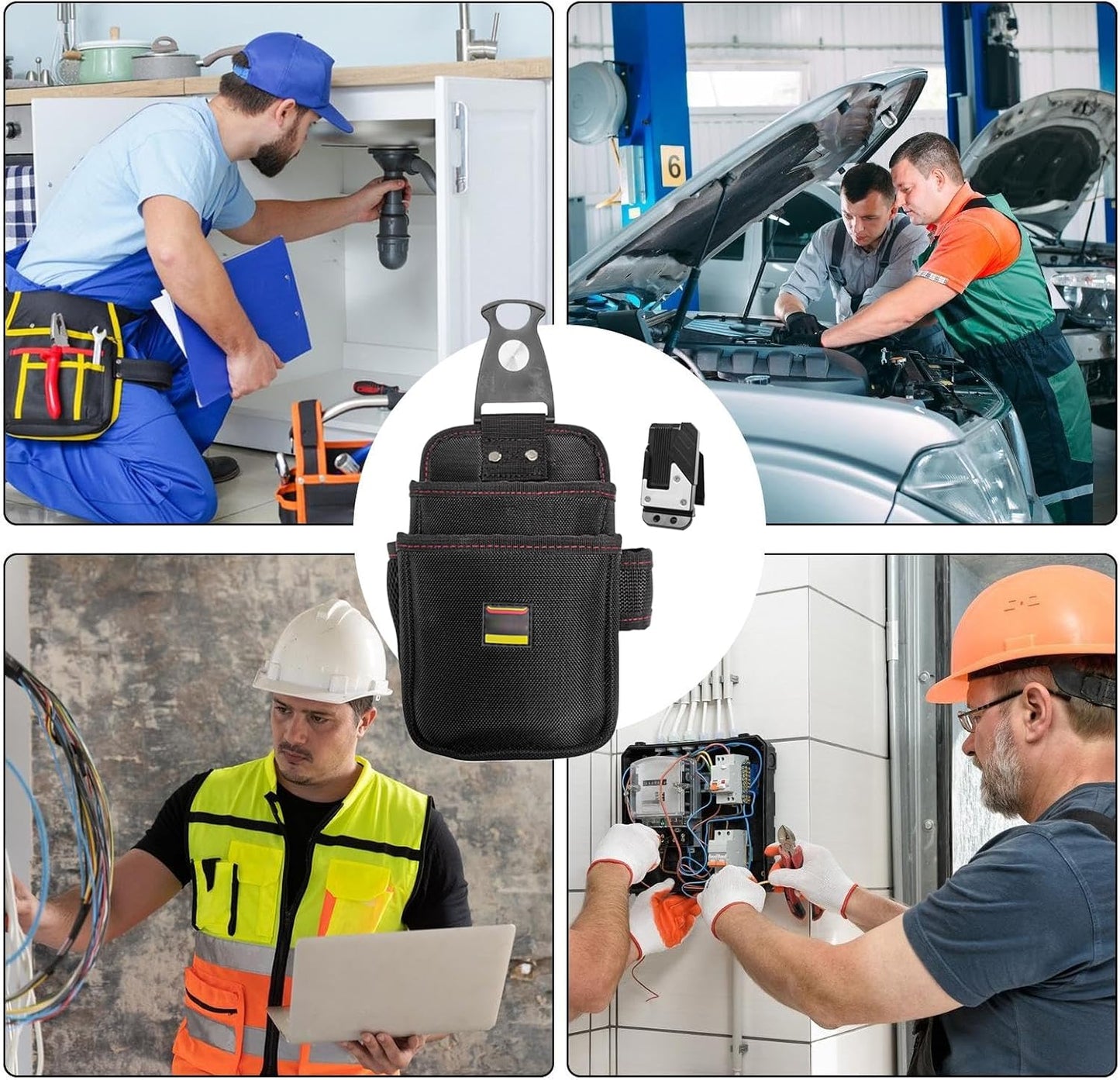 GENERIC Pochette à Outils D'électricien – Sac De Rangement à Dégagement Rapide Pour Réparation De Maison, Construction Avec Plusieurs Poches De Rangement, Porte-outils Pour Travaux électriques Et De Plomberie