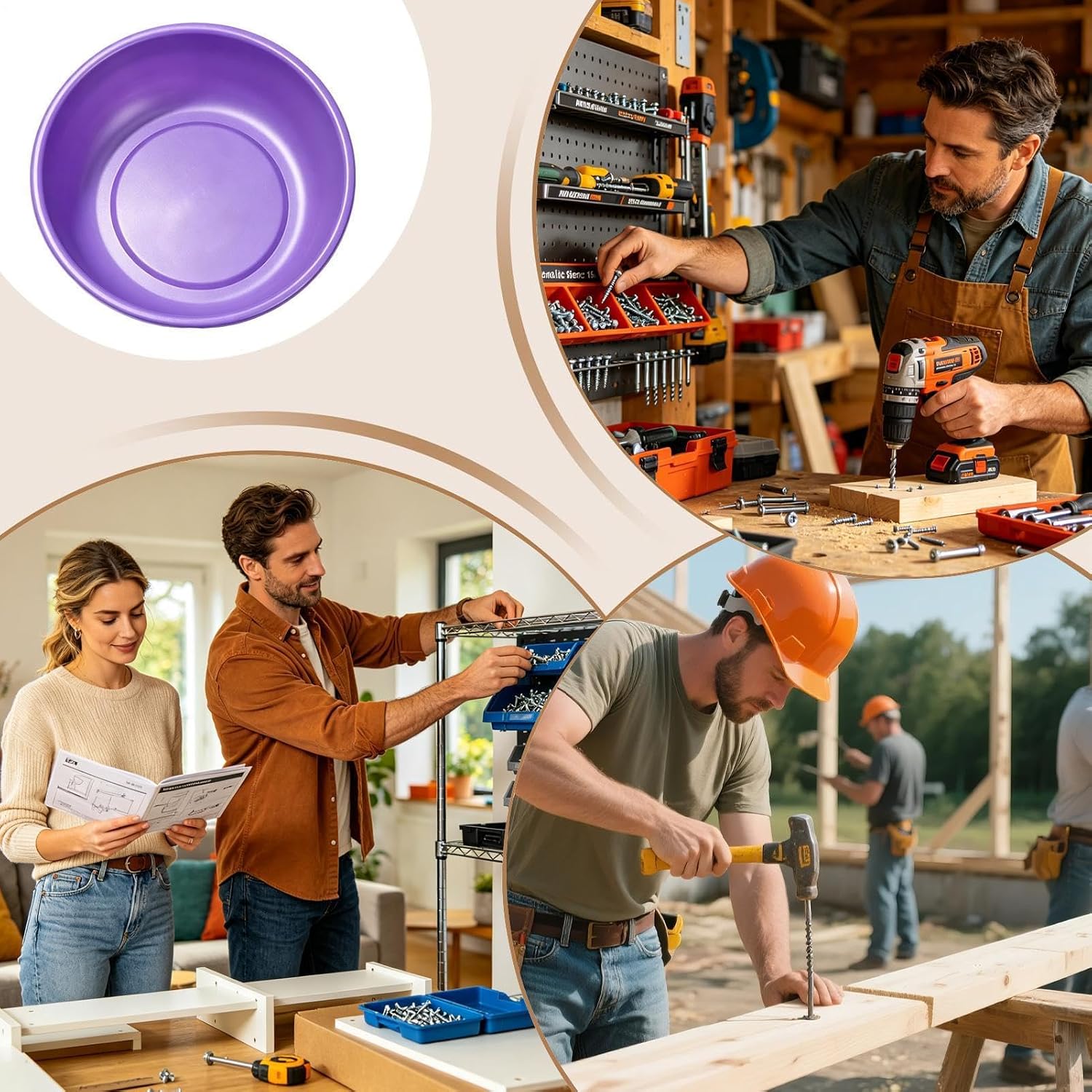  Plateau Magnétique à Vis – Support De Rangement En Acier Inoxydable – Plateau Organisateur D'outils Pour Atelier, Garage, Réparation De Voiture