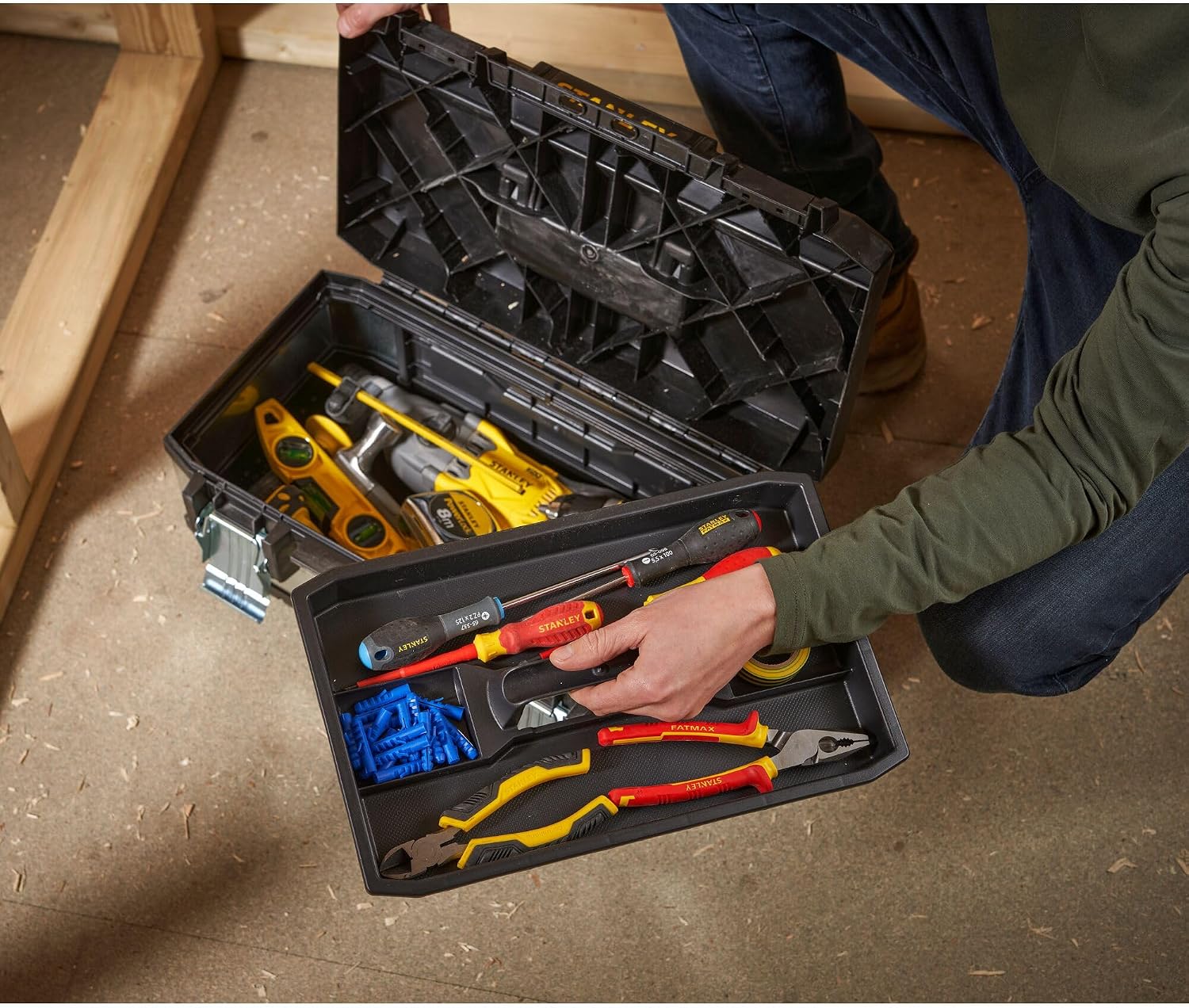  STANLEY 195618 Boîte à Outils En Métal Galvanisé 50 Cm