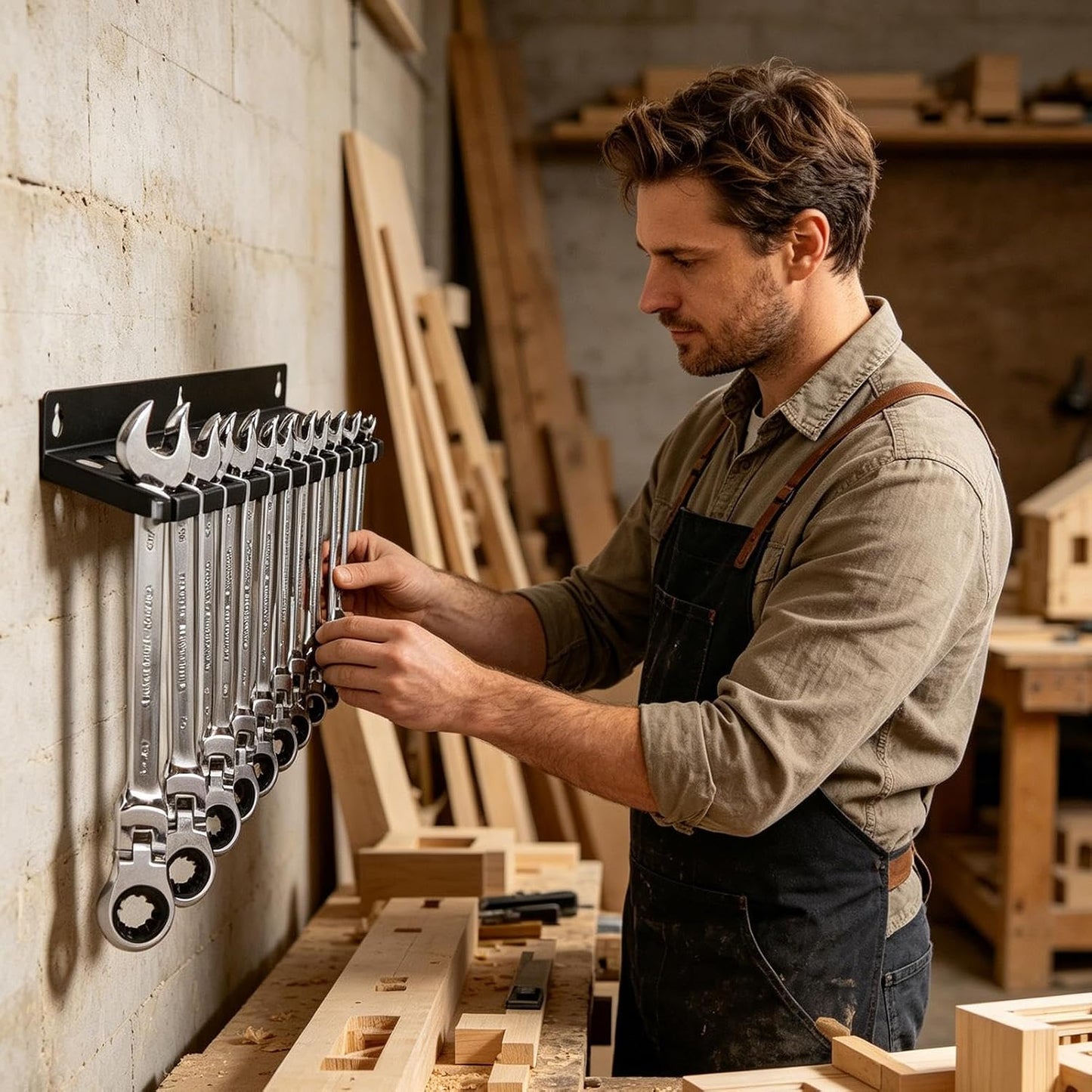  Supports Et Organiseurs Muraux De Clés,12 Fentes En Fer Robuste Et Gain De Place,Organiseur D'angle à Suspendre Pour Outils | Pour Tournevis Hexagonaux Cliquet Cutter Ciseaux Maison Garage Atelier Esp