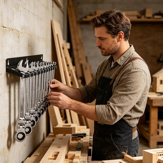  Supports Et Organiseurs Muraux De Clés,12 Fentes En Fer Robuste Et Gain De Place,Organiseur D'angle à Suspendre Pour Outils | Pour Tournevis Hexagonaux Cliquet Cutter Ciseaux Maison Garage Atelier Esp