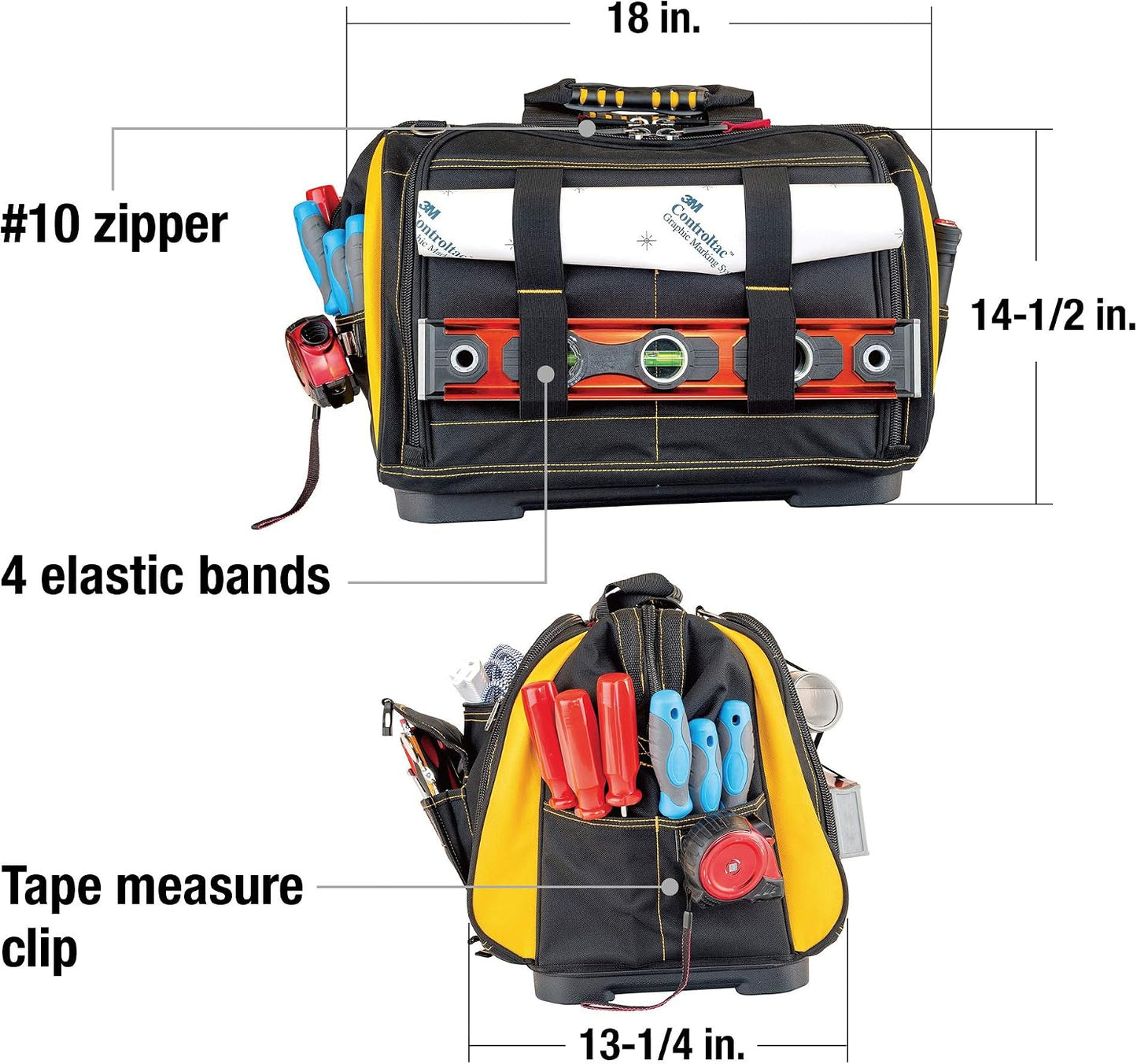 CAT Sac à Outils Pro 18 Pouces - 56 Poches - Polyester 1680D - 240051