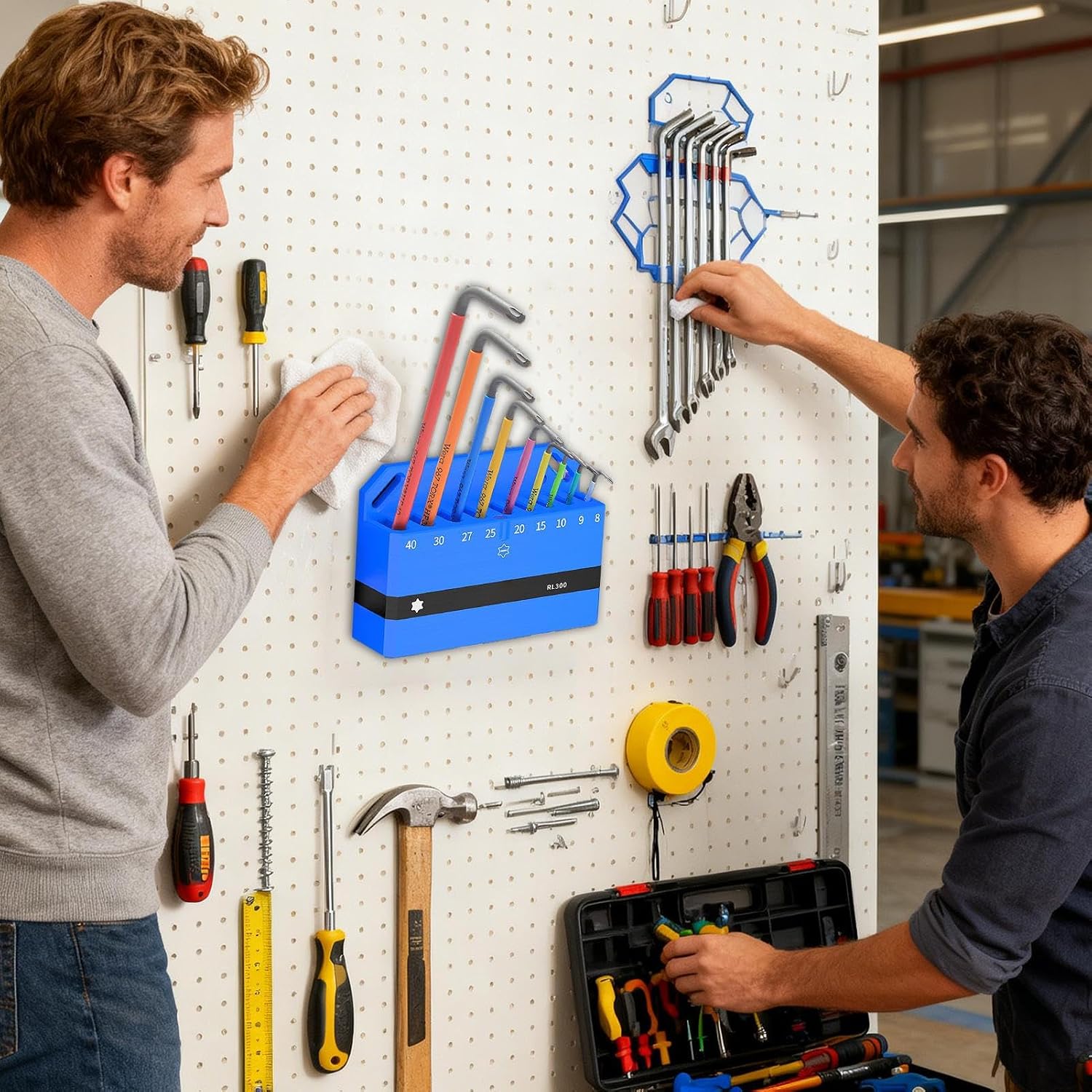  L'Organisateur De Clés Magnétique - Porte-Outil Magnétique - Organisateur De Rangement Pour Outils - Idéal Pour La Réparation De Vélo Avec Outil Hexagonal Dans Le Garage Ou Atelier Pour Organisation