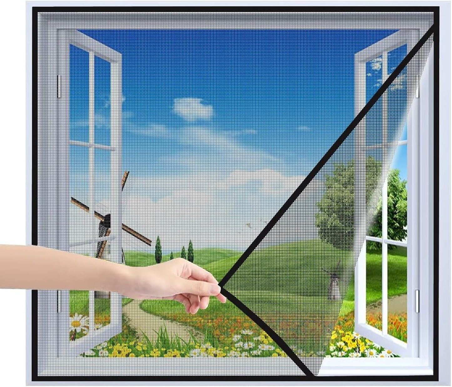  Mosquito Net With Sliding Window 90 X 120 Cm Black Fiberglass Window For Living Room Kitchen Bay Window