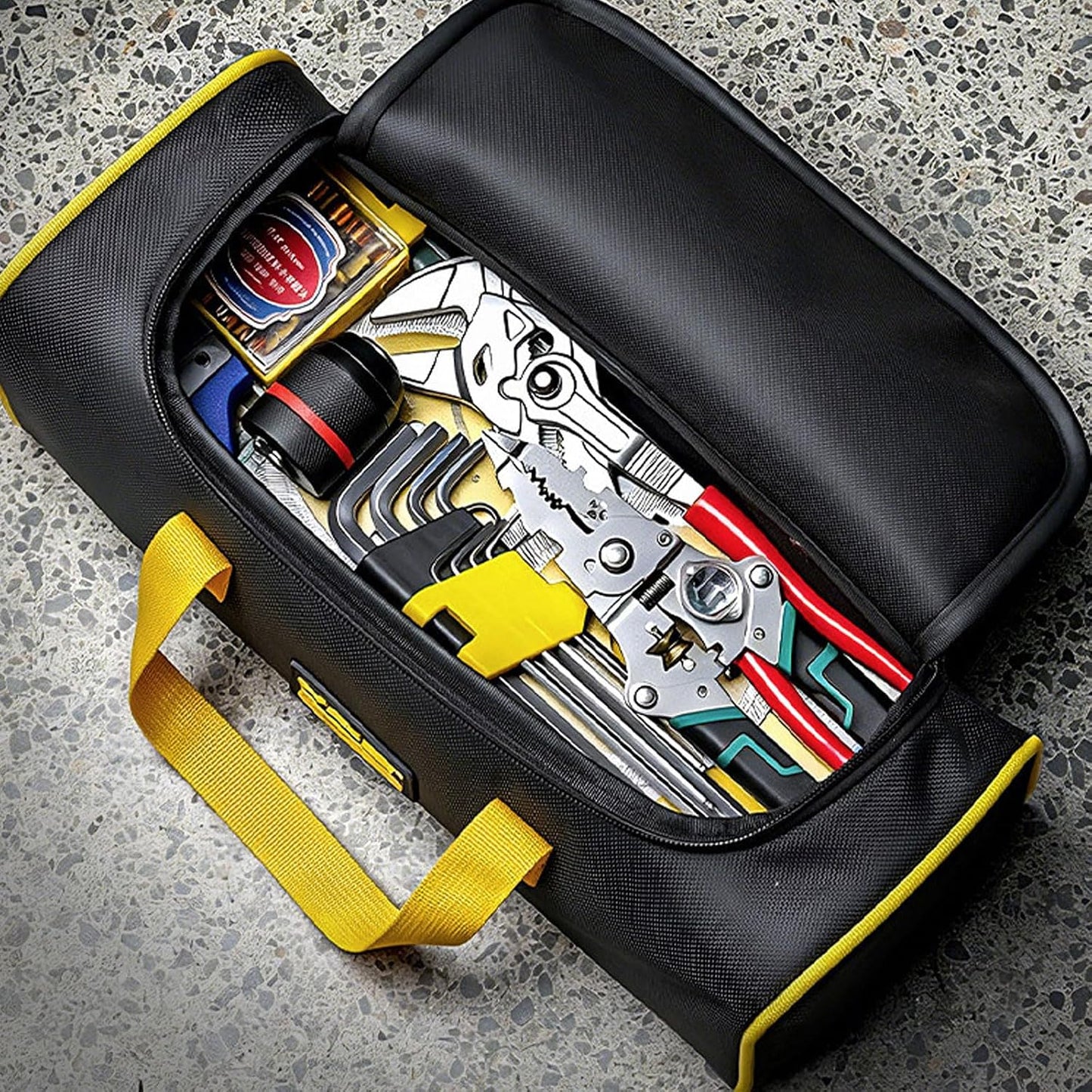  Sac à Outils à Compartiments Multiples Avec Rembourrage épais Et Extérieur Imperméable Pour Projets D'atelier, Sac à Outils