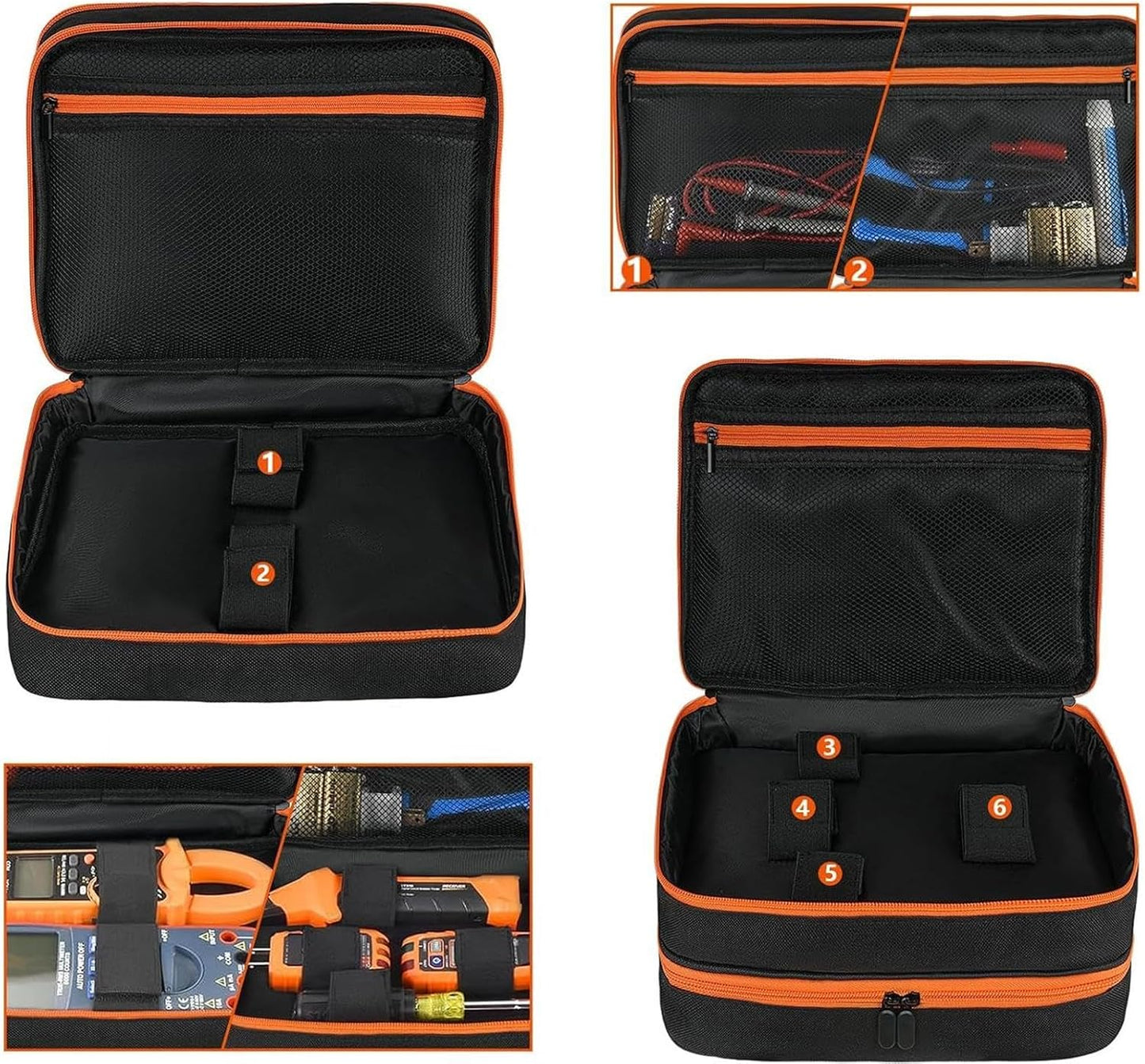 Genérico Sac à Outils étanche Pour électricien, Organisateur Multifonctionnel Pour Outils Mécaniques, Sac D'outils Pour Testeur De Prises, Boîte à Outils Avec Compartiments Pour Multimètre, Testeur Pour
