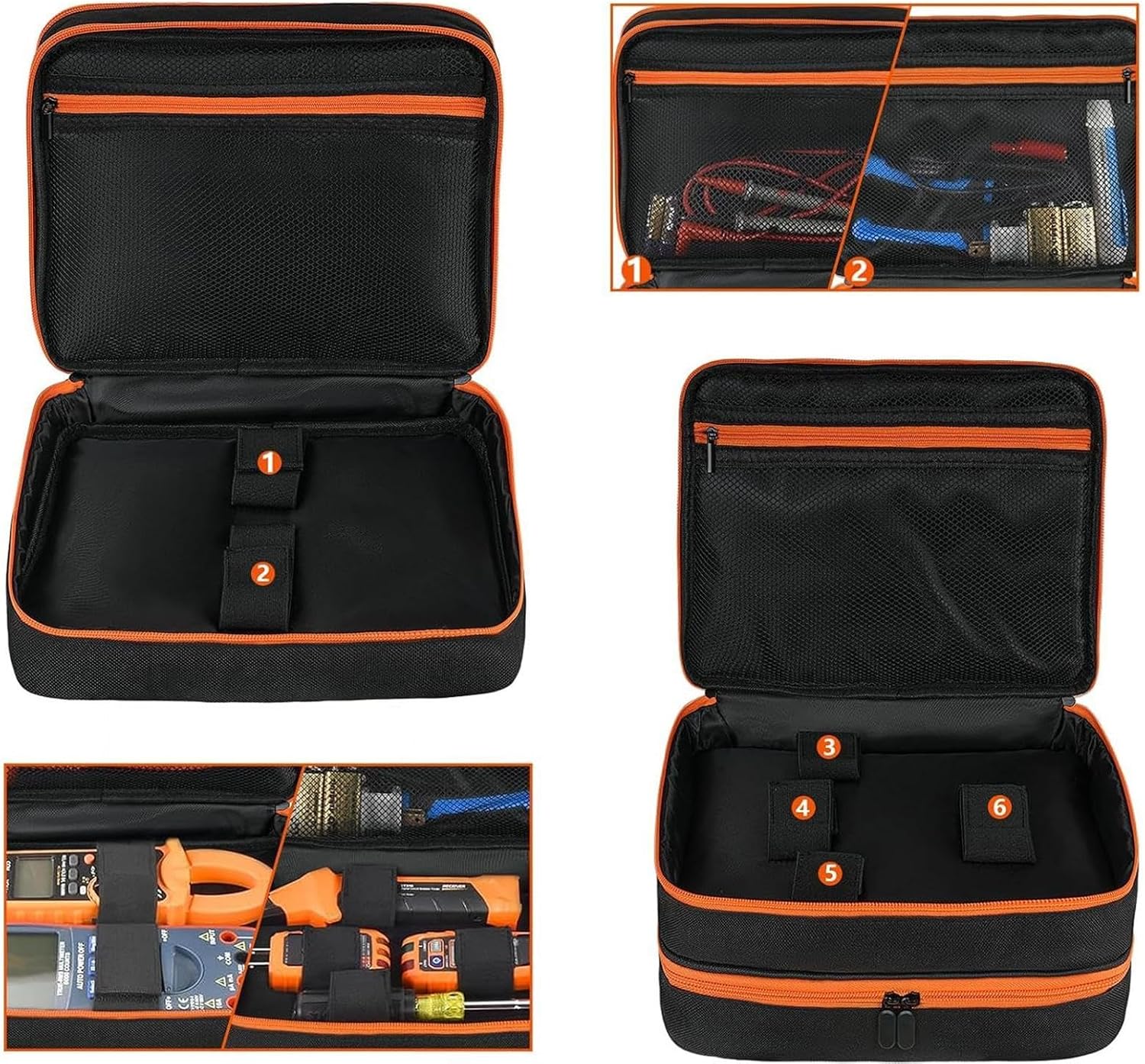 Genérico Sac à Outils étanche Pour électricien, Organisateur Multifonctionnel Pour Outils Mécaniques, Sac D'outils Pour Testeur De Prises, Boîte à Outils Avec Compartiments Pour Multimètre, Testeur Pour