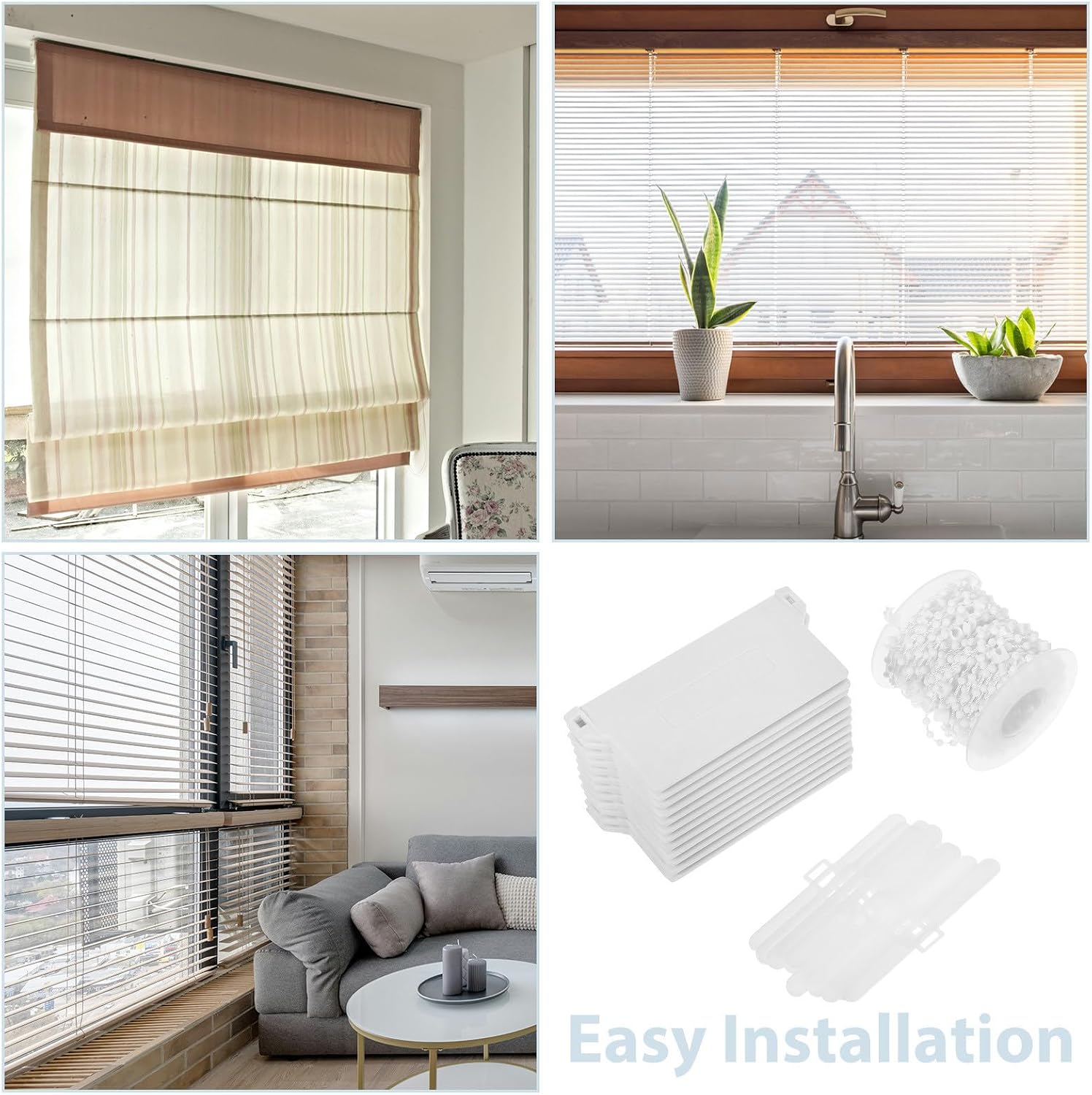  Ciieeo Kit De Réparation Pour Stores Verticaux Poids Blanc 89 Mm En Plastique, Structure Double Crochet, Installation Facile Pour Fenêtres Et Pièces