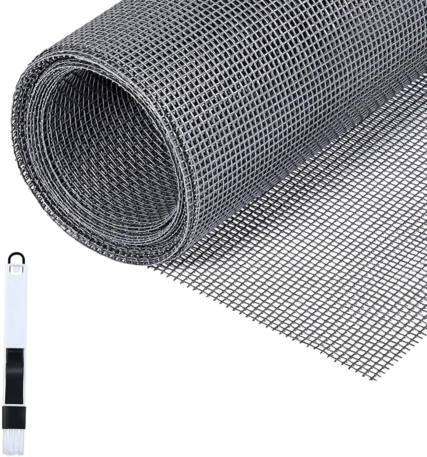  Fillis Window Fly Screen 150 X 300 Cm Fibreglass Insect Screen By The Metre DIY With Cleaning Brush, Mosquito Net For Windows, Balcony Door And Living Room, Grey