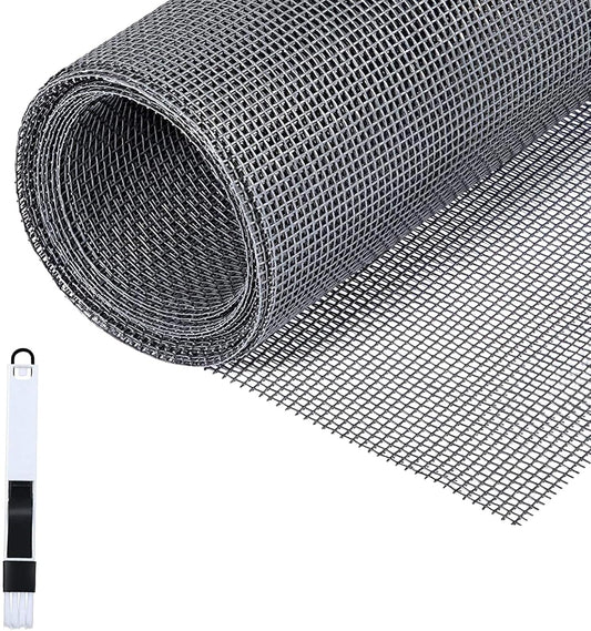  Fillis Window Fly Screen 150 X 300 Cm Fibreglass Insect Screen By The Metre DIY With Cleaning Brush, Mosquito Net For Windows, Balcony Door And Living Room, Grey