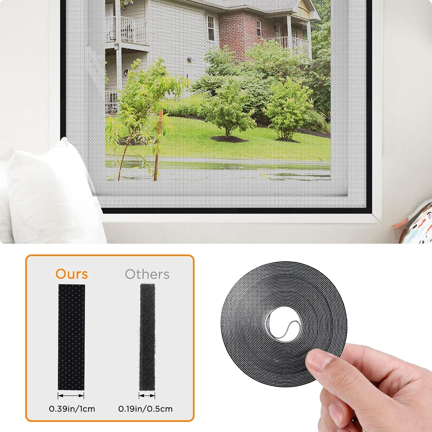  AiQInu Set Of 4 Universal Anti-Mosquito Window Insect Screen With Adhesive Tape - Fine Mesh - No Drilling Required