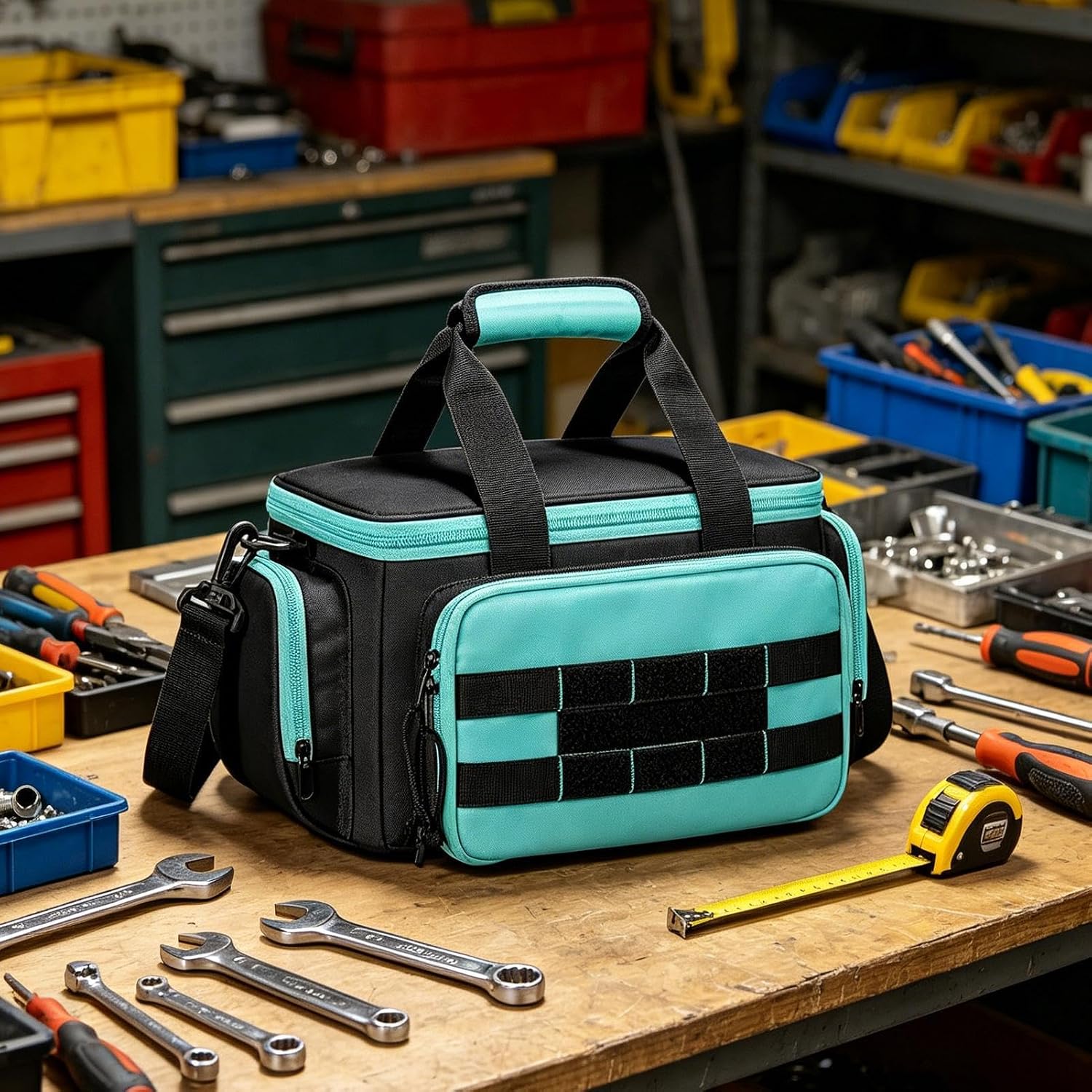  Tote à Outils - Housse De Rangement Portable En Toile Oxford,Sacs à Outils Robustes Avec Poignées,pour Les électriciens, Les Menuisiers, Travaux, Jardin, Dortoir, Université, Voyages, Construction Et