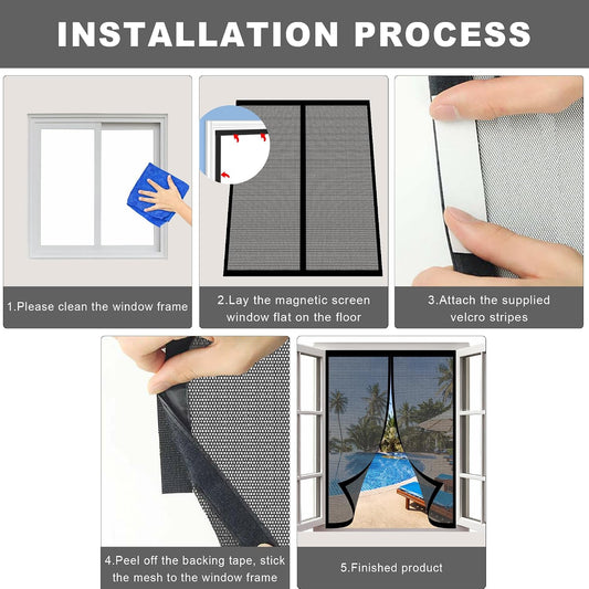  Magnetic Mosquito Net Door Window 85 X 111 Cm Without Punch For Magnetic Mosquito Net Without Drilling Easy To Install For Doors And Windows, White