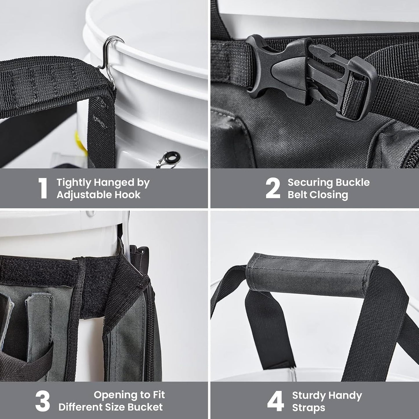  Seau De Rangement Portable Pour Outils, Tissu Ciré, Design De Soutien Automatique, étanche, Fonction Pour Atelier, Camping, Activités, Sac Pliable, Garage, Sac Organisateur De Bricolage