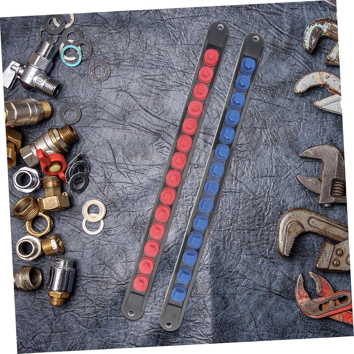  Cabilock 6 Pièces Support De Rangement Pour Douilles Rail Porte-socket Rotatif Avec Roulements Compatible Et Organiseur Robuste Pour Atelier Et Boîte à Outils