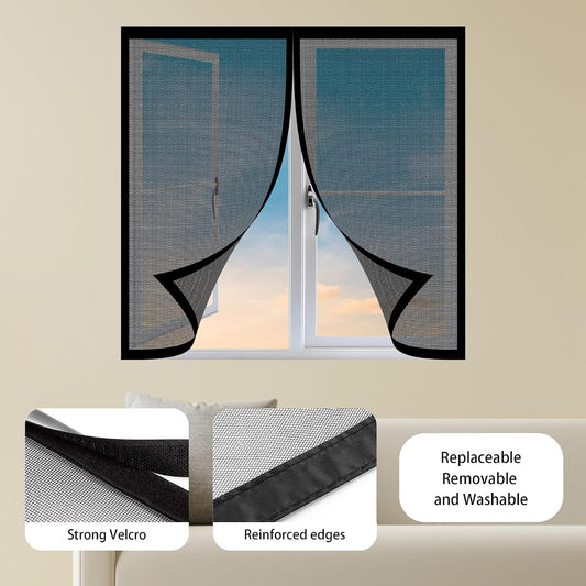  Magnetic Door Or Window Mosquito Net 118 X 130 Cm Breathable Balcony Mosquito Net Ultra Thin Mesh For Windows Doors, White