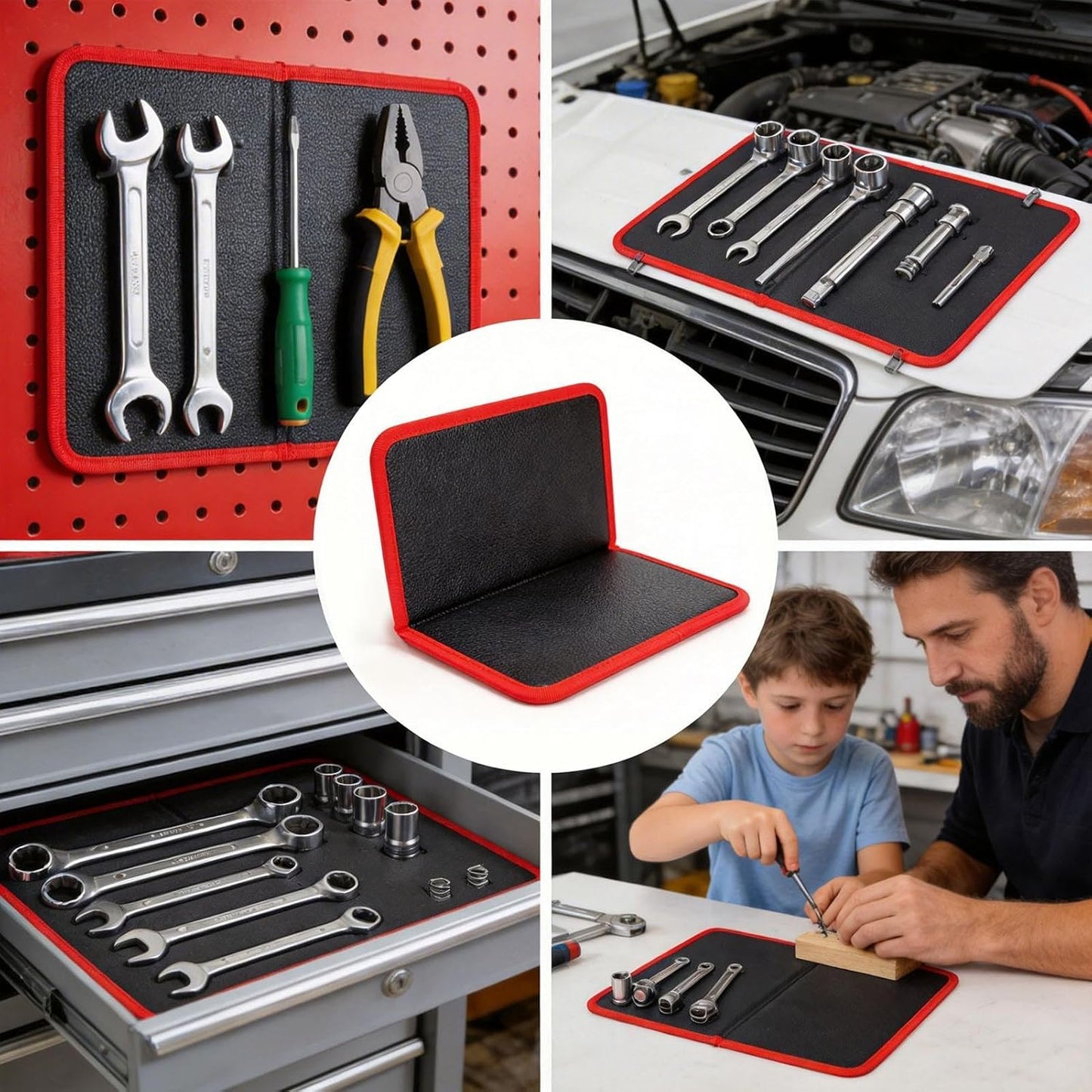  Tapis à Outils Magnétique – Organisateur De Pièces Pliables Et Antidérapantes Pour Réparation électronique D'atelier | Silicone Flexible Avec Surfaces Magnétiques, Clé à Boulon Pour Le Rangement, Le