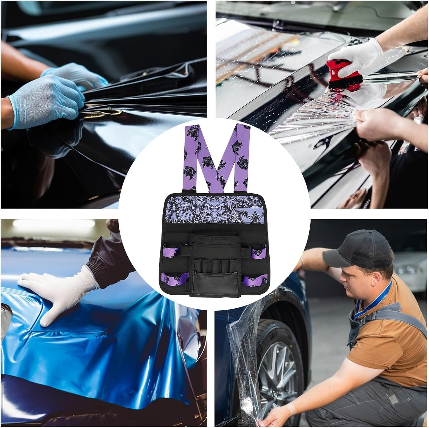 Genérico Outil De Voiture, Sac De Transport Spacieux Oxford, Support D'outils De Teinture Avec Conception De Sangle Réglable, Organisateur De Stockage Avec Fonction Robuste, B
