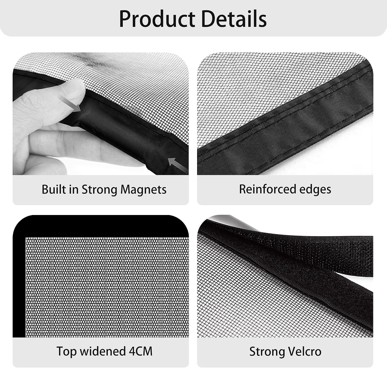  Magnetic Mosquito Net For Windows, 110 X 170 Cm, Magnetic Window Insect Screen, Easy Installation For Windows Doors, White