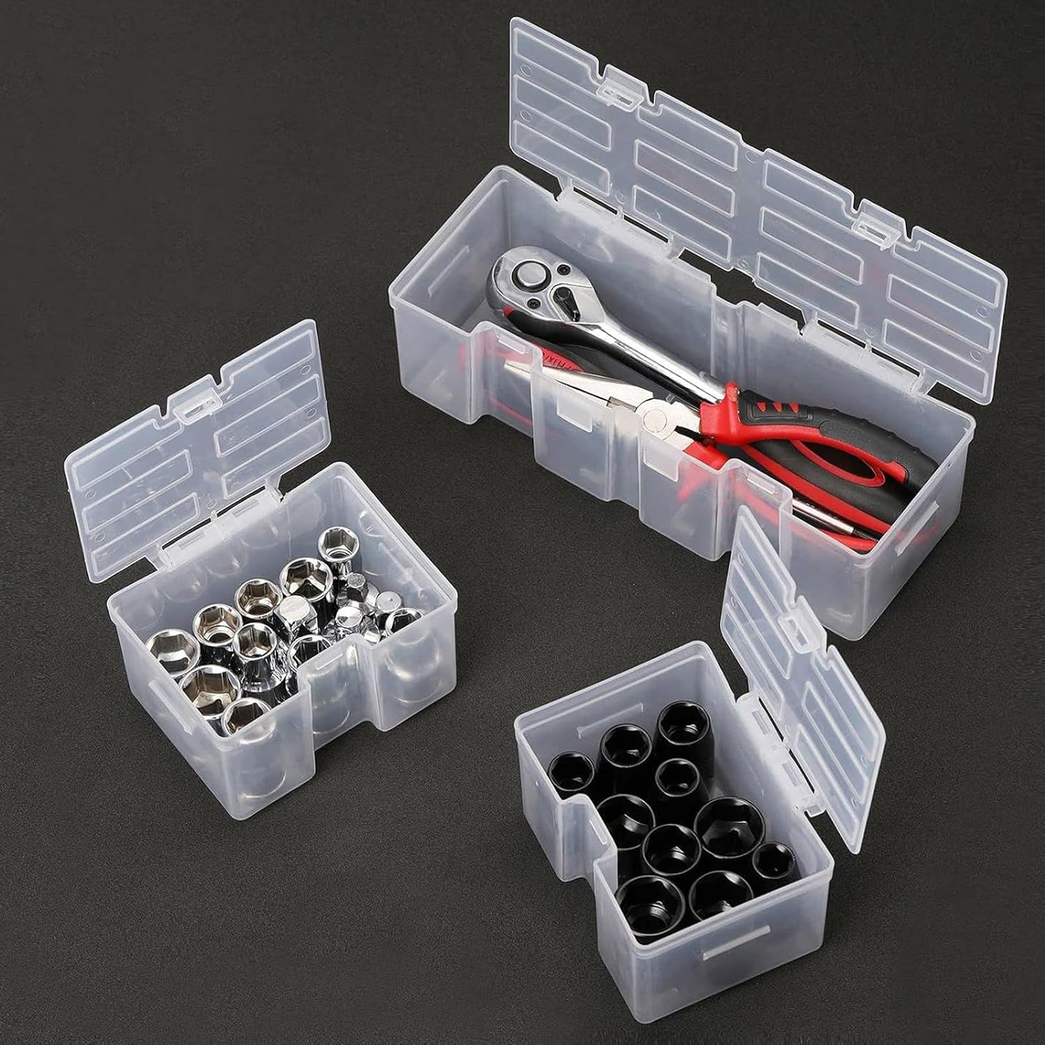 GENERIC Organiseur De Pièces Authentiques, Boîte De Rangement Amovible, 36,5 Cm, 12 Compartiments Avec Poignée, Organiseur Robuste, Boîte Avec Design Empilable, Rangement D'outils Pour Garage Et Atelier