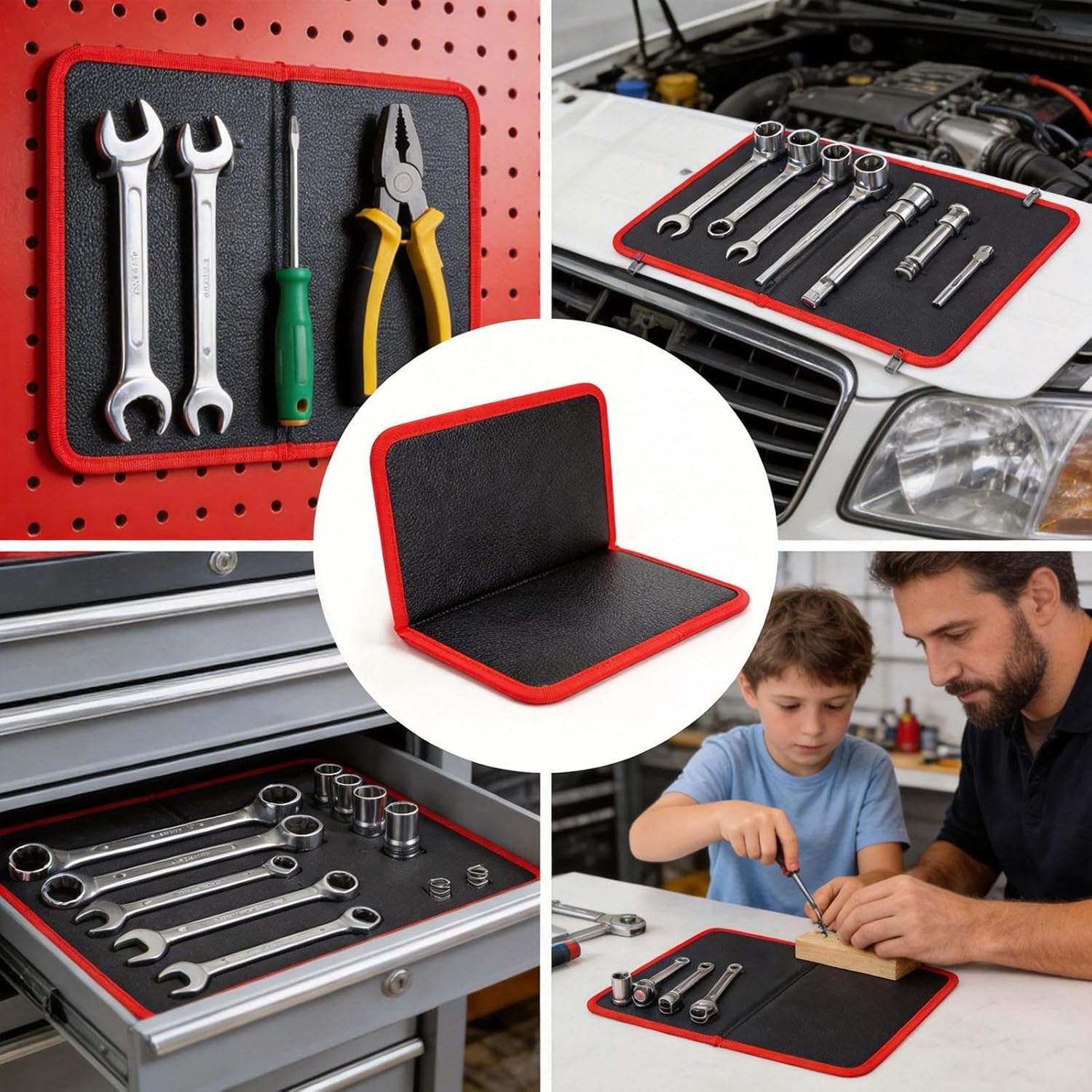  Tapis Magnétique Pour Outils - Support Pliable Pour Pièces Détachées | Tapis Aimanté Pour Réparation Auto - Pour Garage Maison Voiture Auto Bricolage Électronique Clés Tournevis Boulons