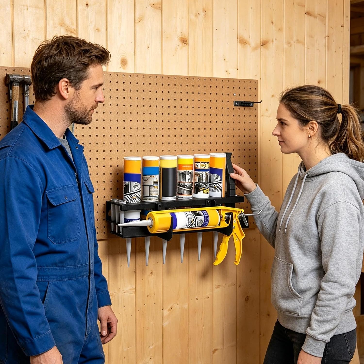  Support Porte-Tube À Graisse Mural - Rack De Rangement Pour Outils Tubulaires - Support Mural Pour Mastic - Idéal Pour Entrepôt, Atelier, Garage, Maison, Industrie, Abri De Jardin Et Espace De