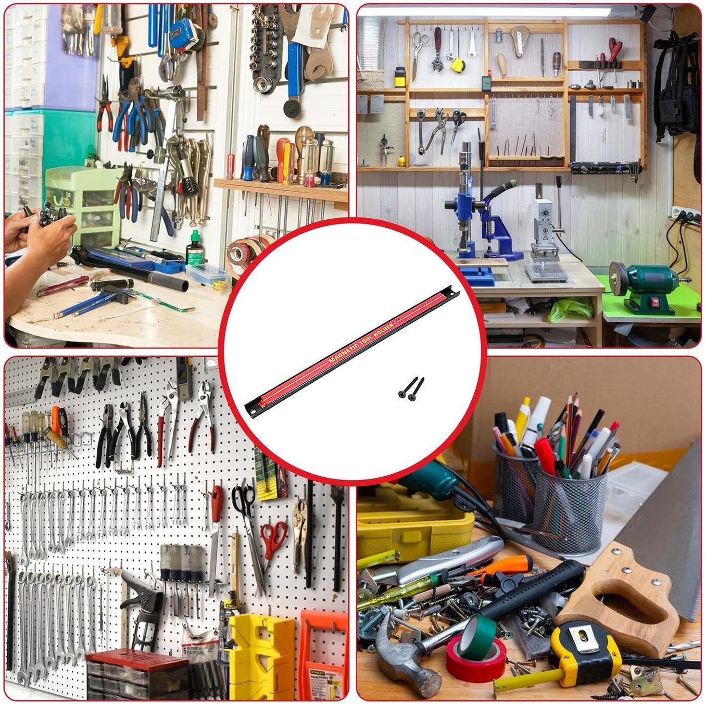  Barre Magnétique à Outils, Barre Magnétique Pour Outils, Porte-outils Mural De Grande Capacité, Barre à Outils En Métal Pour Atelier, Maison, Organisateur D'outils De Réparation