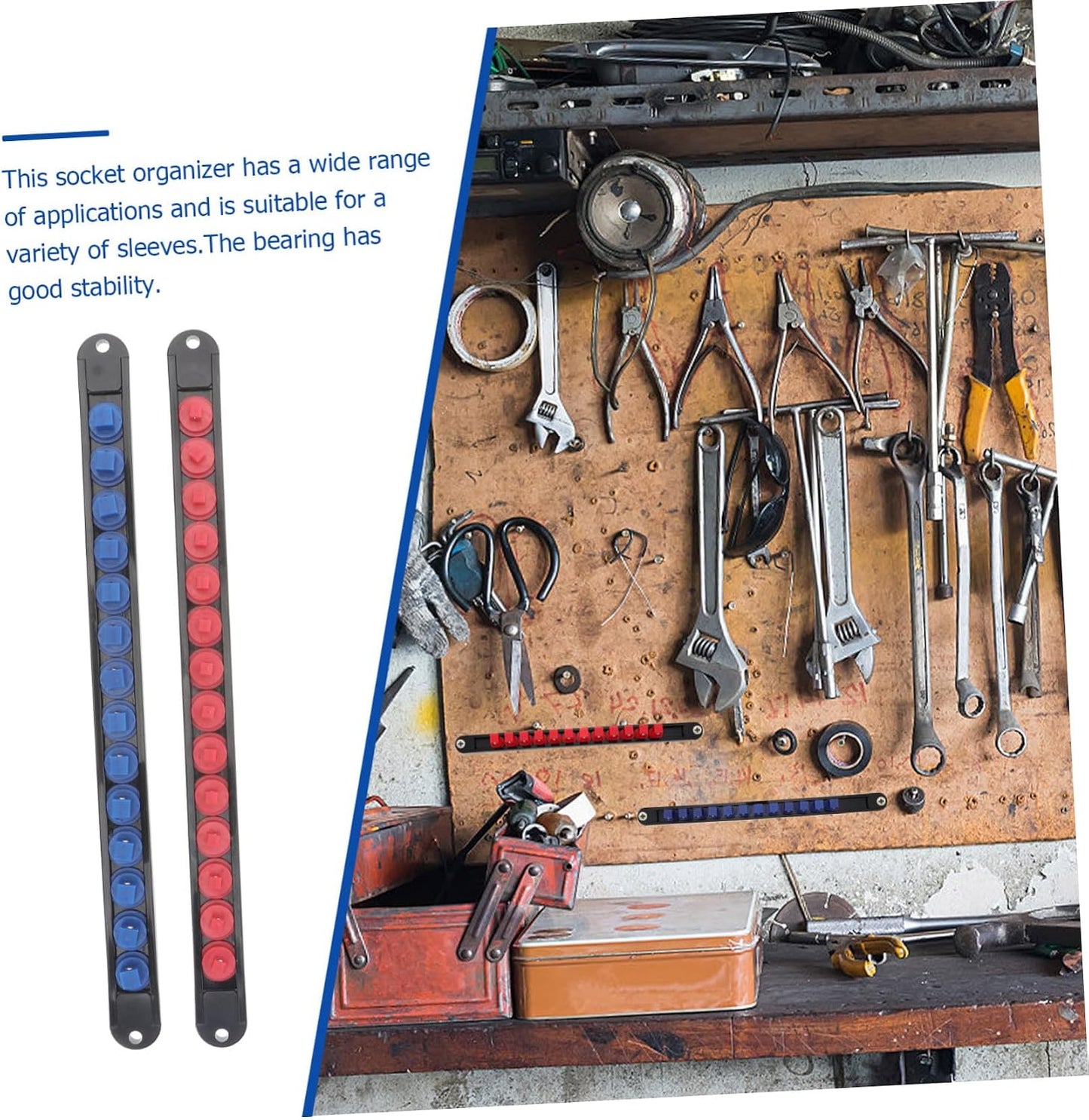  Cabilock 6 Pièces Support De Rangement Pour Douilles Rail Porte-socket Rotatif Avec Roulements Compatible Et Organiseur Robuste Pour Atelier Et Boîte à Outils