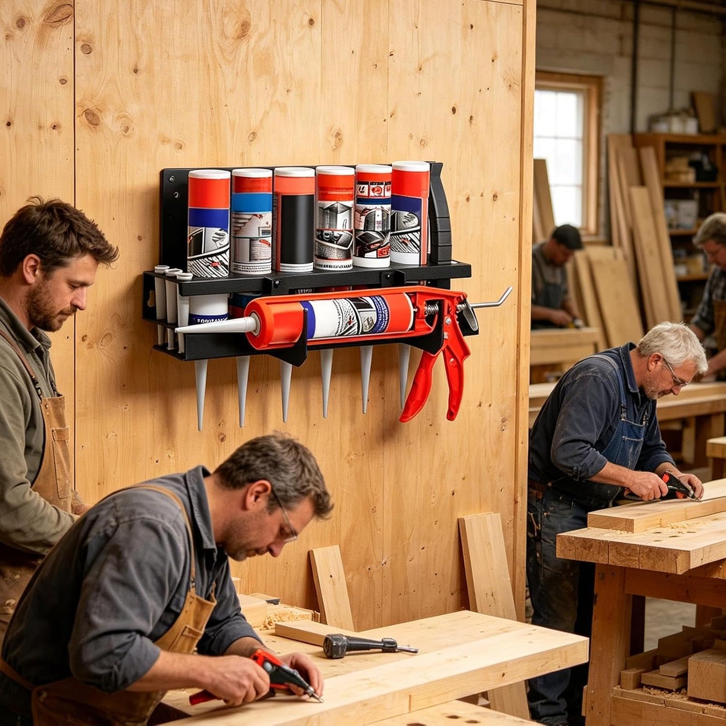  Support Porte-Tube À Graisse Mural | Rack De Rangement Pour Outils Tubulaires - Support Adhésif Mural,Pour Industrie, Maison, Garage, Atelier, Cabanon, Abri De Jardin, Entrepôt, Dépôt Et Le Stockage