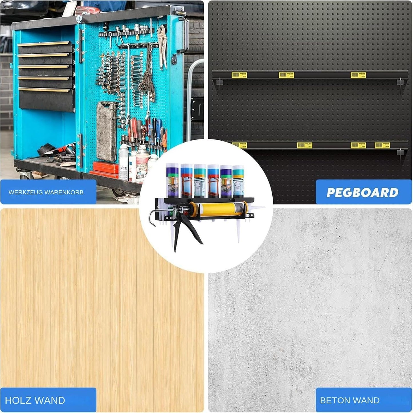  Distributeur De Mastic Pour Atelier - Montage Mural - Rangement Pour Artisans, Personnel D'entretien, Ouvriers De Construction