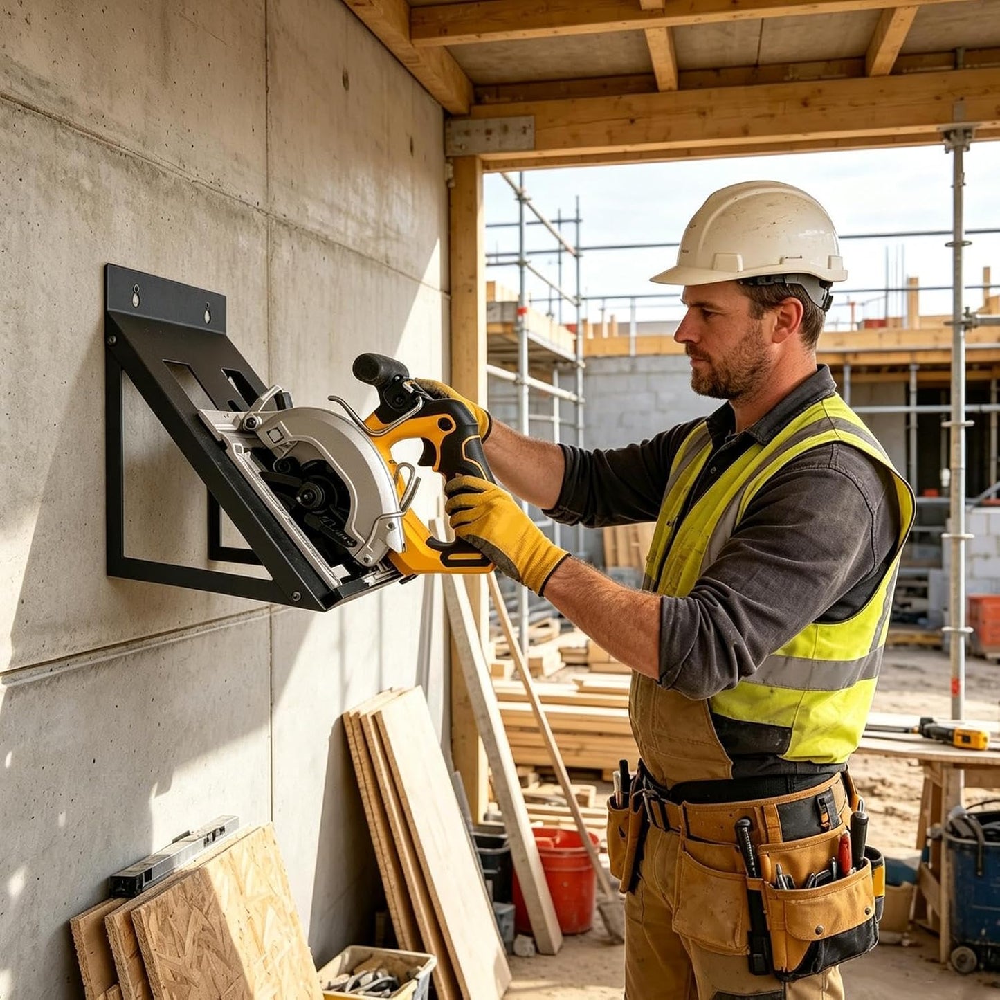  Support à Outils électriques, Organiseur Mural Robuste Pour Scie Circulaire, Système De Suspension Pour Scie, Atelier De Garage, Abri De Jardin, Sous-sol, établi De Rangement, Système De Rangement