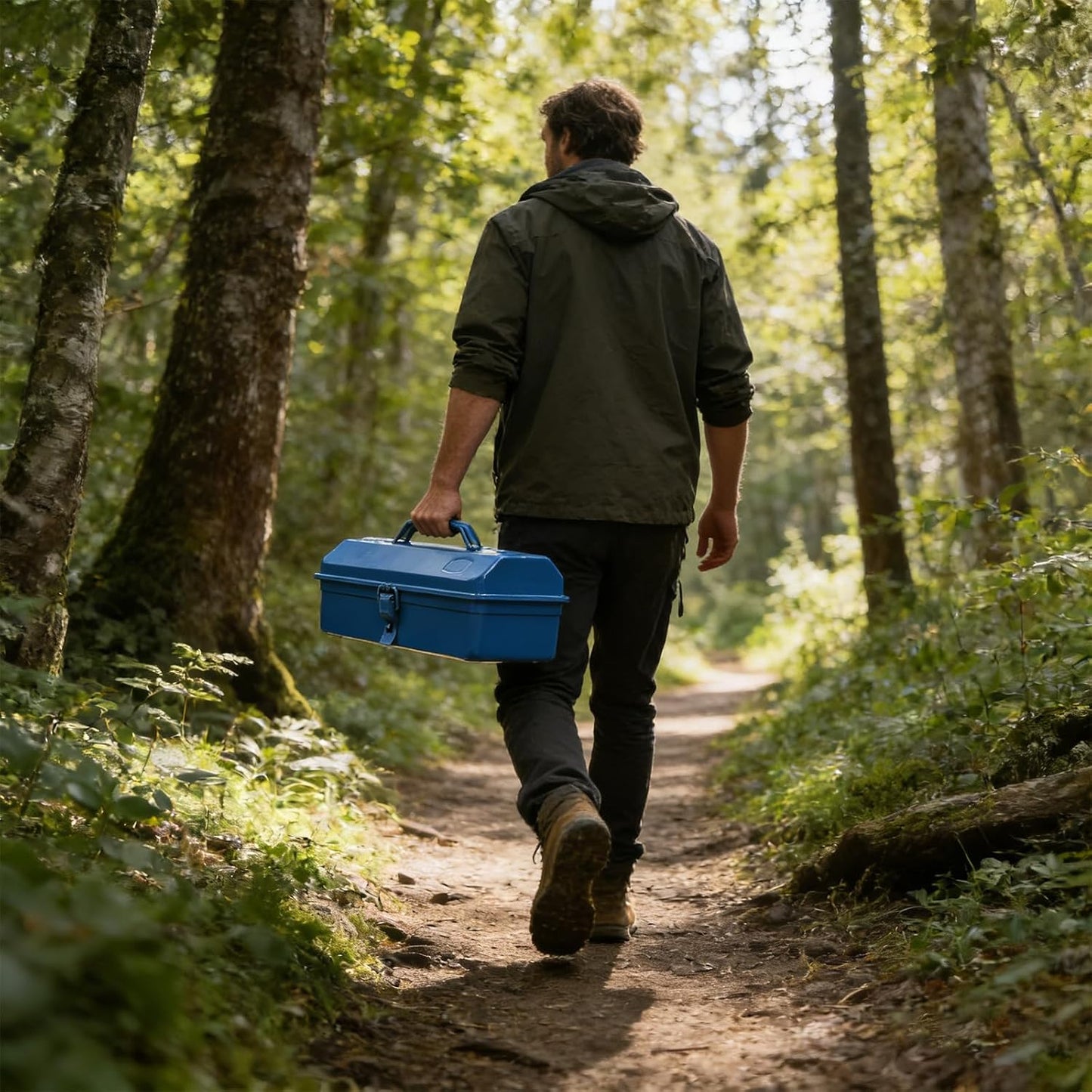  Coffre à Outils En Fer Avec Poignée Ergonomique De Grande Capacité, Boîte à Outils En Métal Robuste Avec Poignée, étui De Rangement Portable Pour L'organisation Des Outils