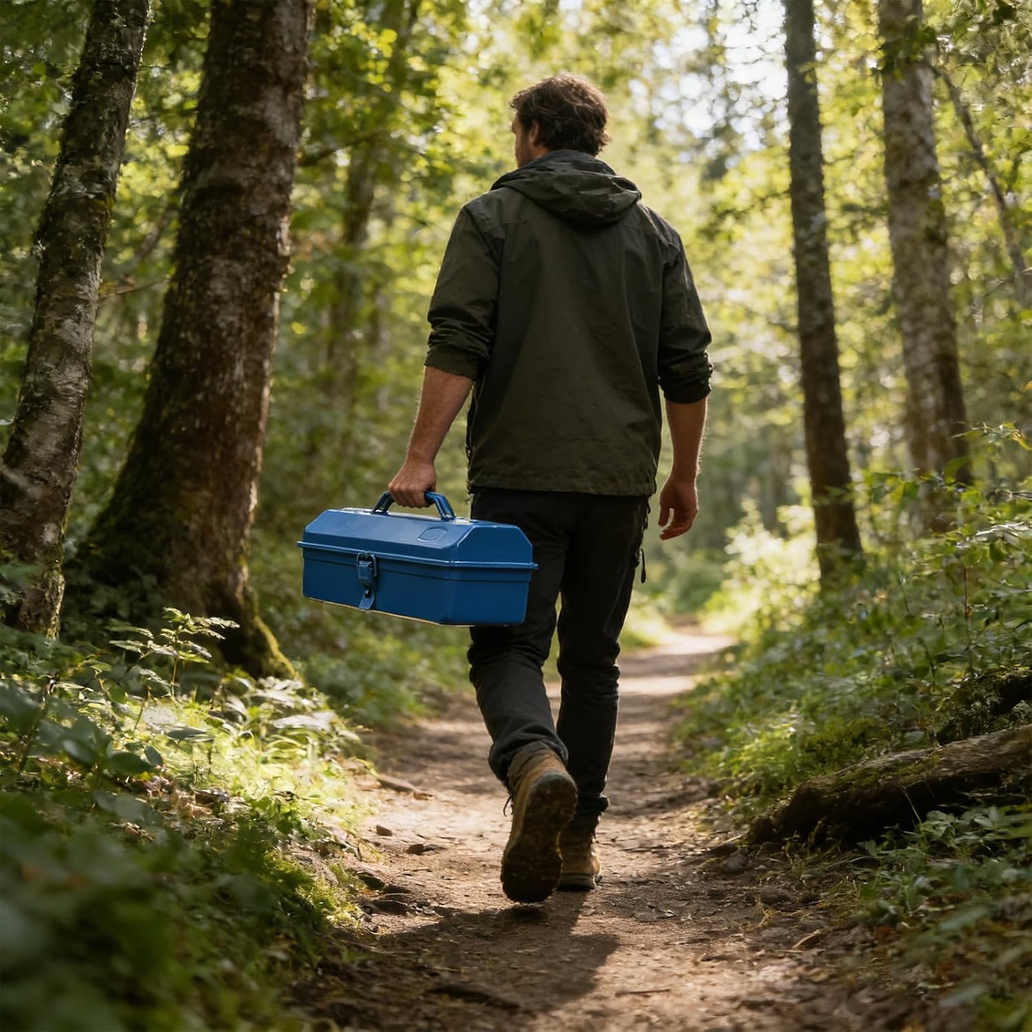  Coffre à Outils En Fer Avec Poignée Ergonomique De Grande Capacité, Boîte à Outils En Métal Robuste Avec Poignée, étui De Rangement Portable Pour L'organisation Des Outils